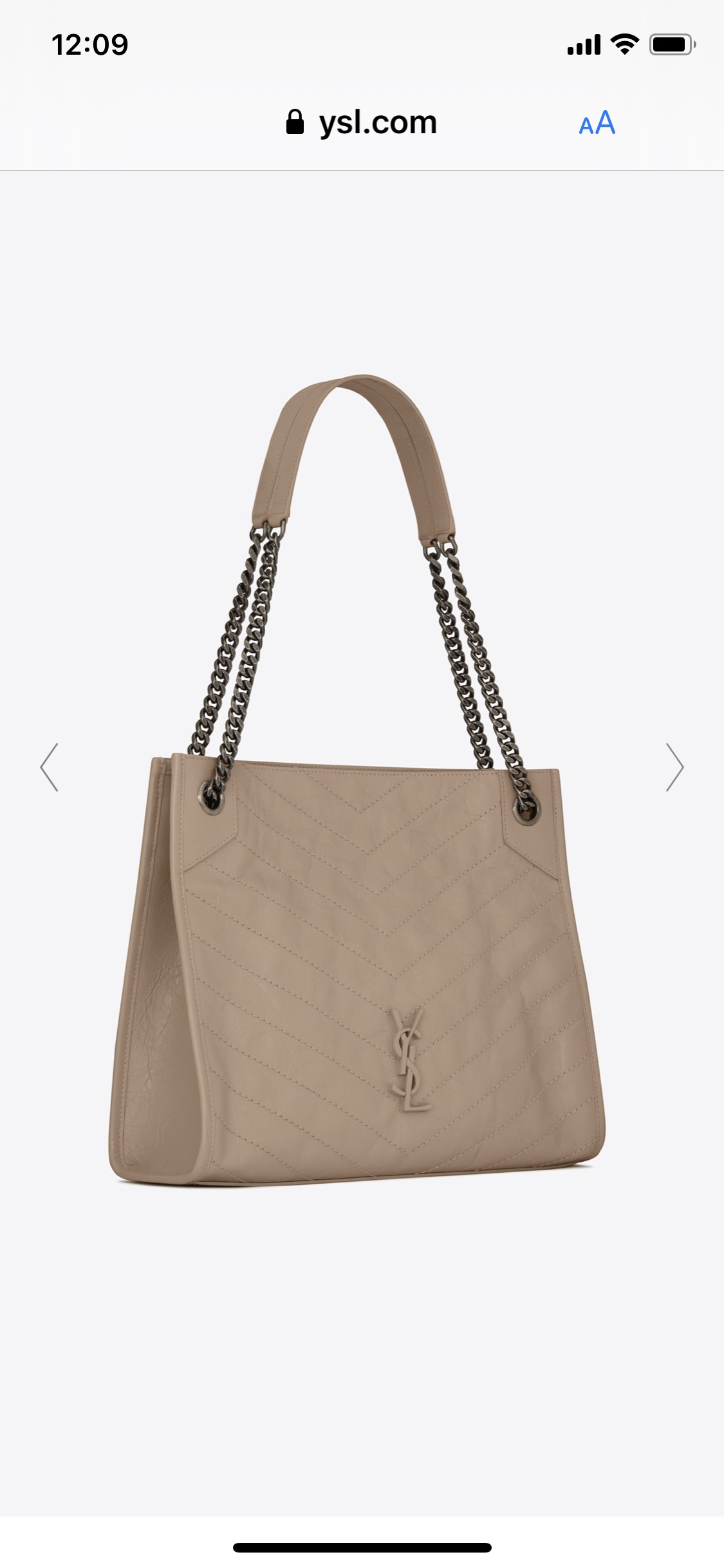 YSL NIKI SHOPPING BAG 33CM 577999奶茶色油蜡牛皮
