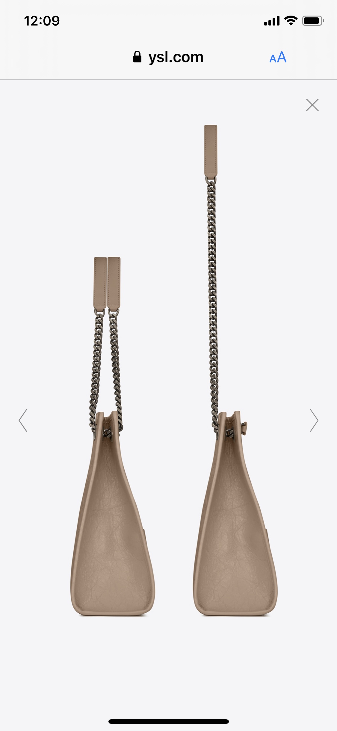 YSL NIKI SHOPPING BAG 33CM 577999奶茶色油蜡牛皮