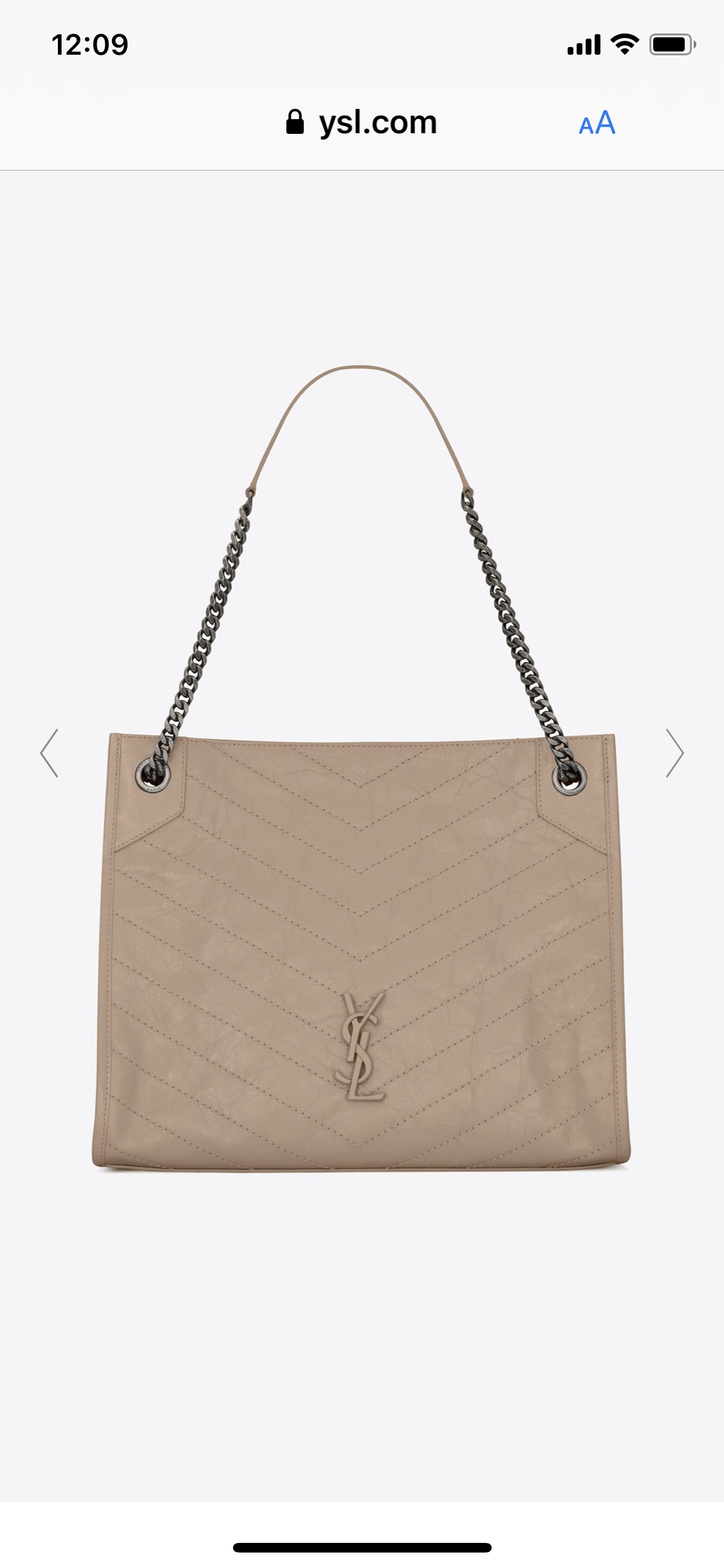 YSL NIKI SHOPPING BAG 33CM 577999奶茶色油蜡牛皮
