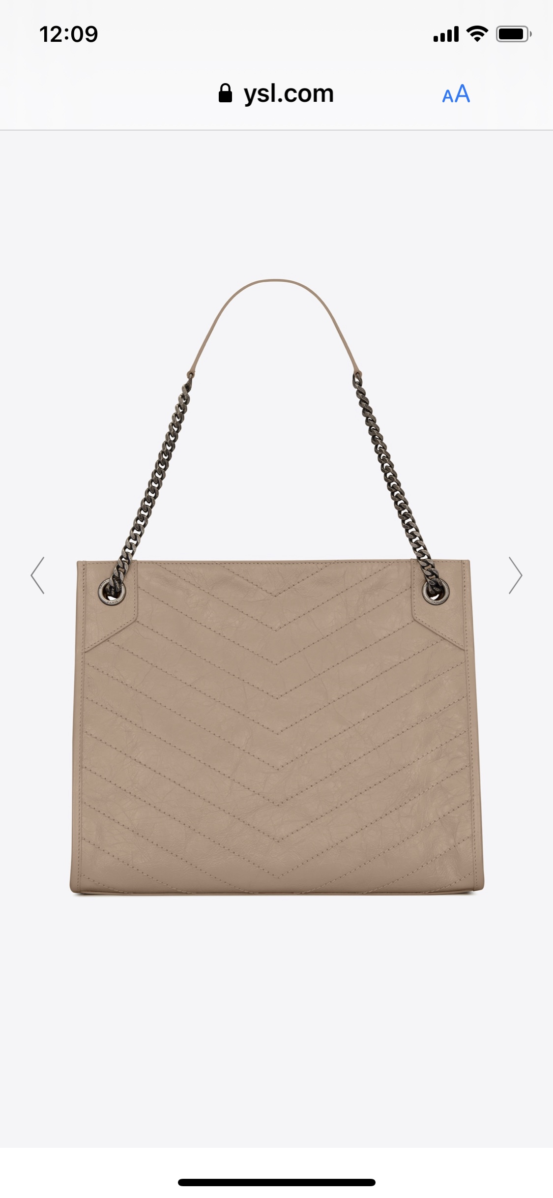 YSL NIKI SHOPPING BAG 33CM 577999奶茶色油蜡牛皮