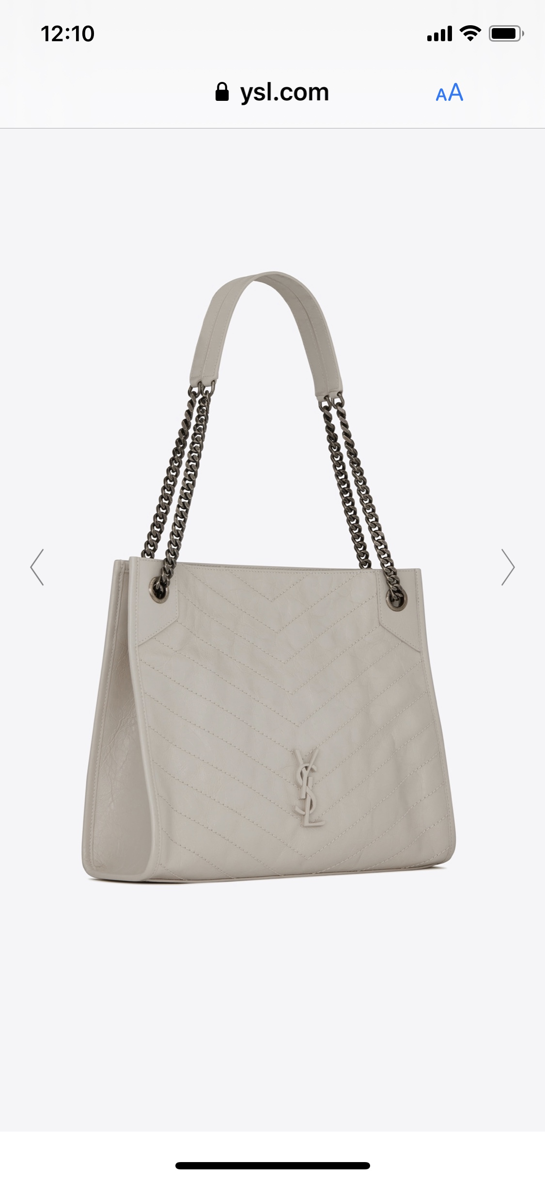 YSL NIKI SHOPPING BAG 33CM 577999奶白色油蜡牛皮