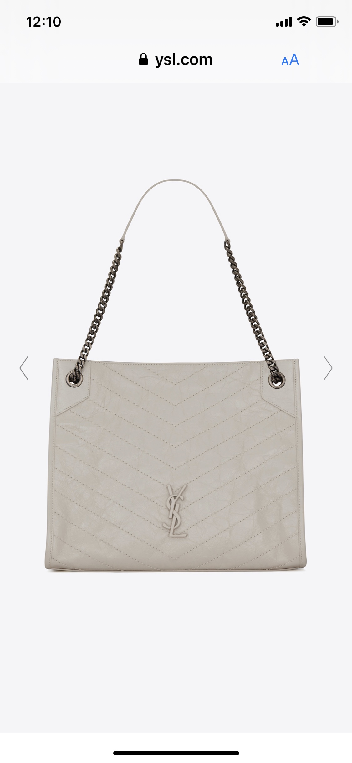 YSL NIKI SHOPPING BAG 33CM 577999奶白色油蜡牛皮
