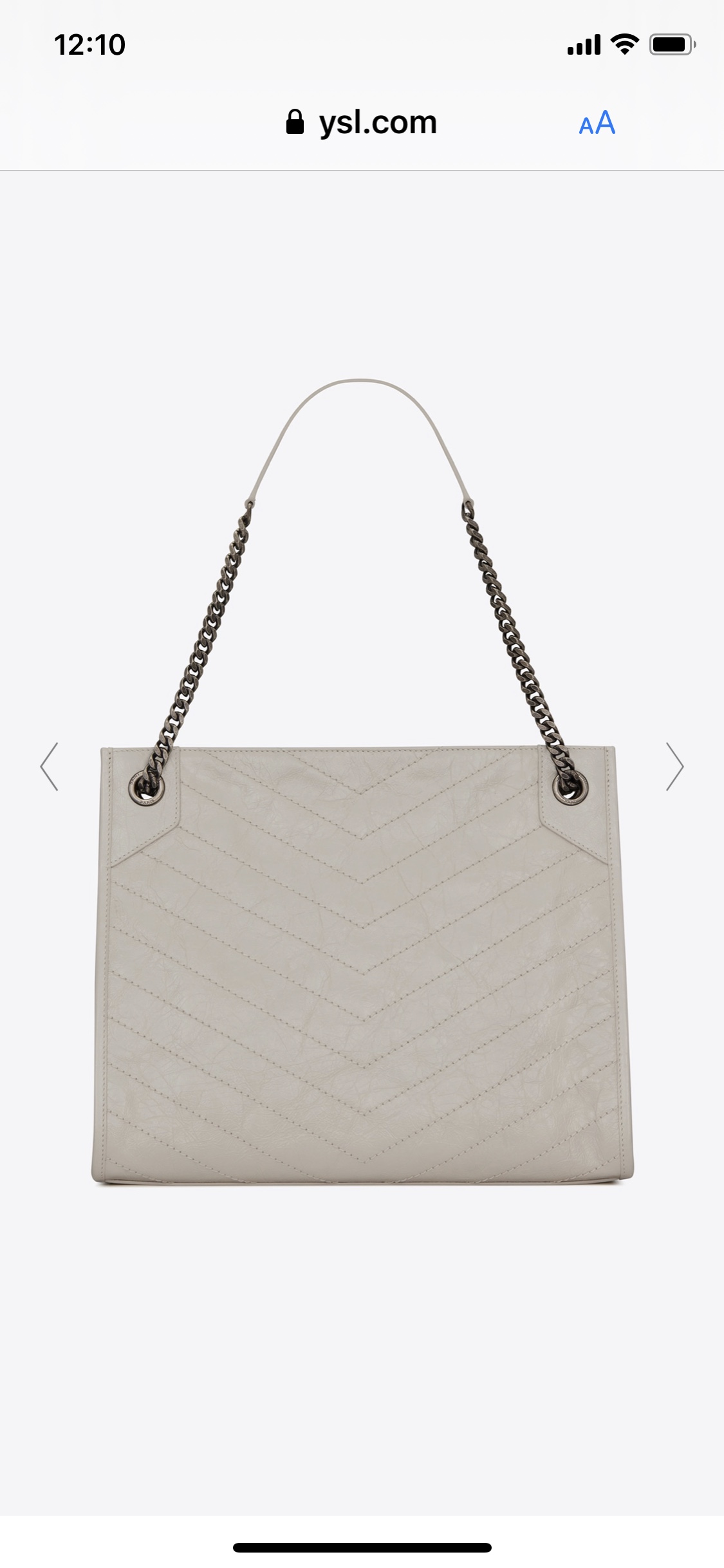 YSL NIKI SHOPPING BAG 33CM 577999奶白色油蜡牛皮