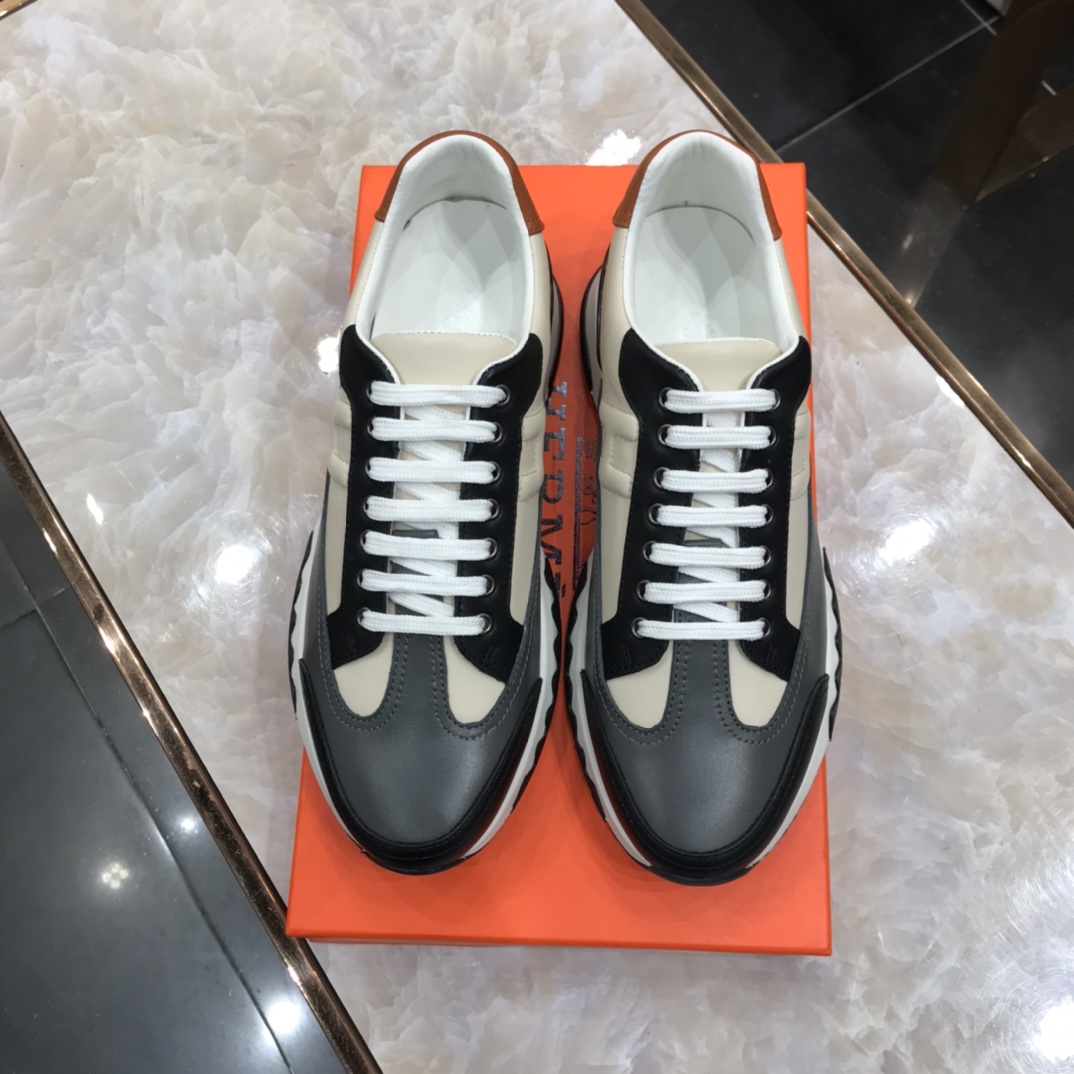 Hermes 1:1
 Shoes Sneakers Splicing Cowhide Fashion Casual