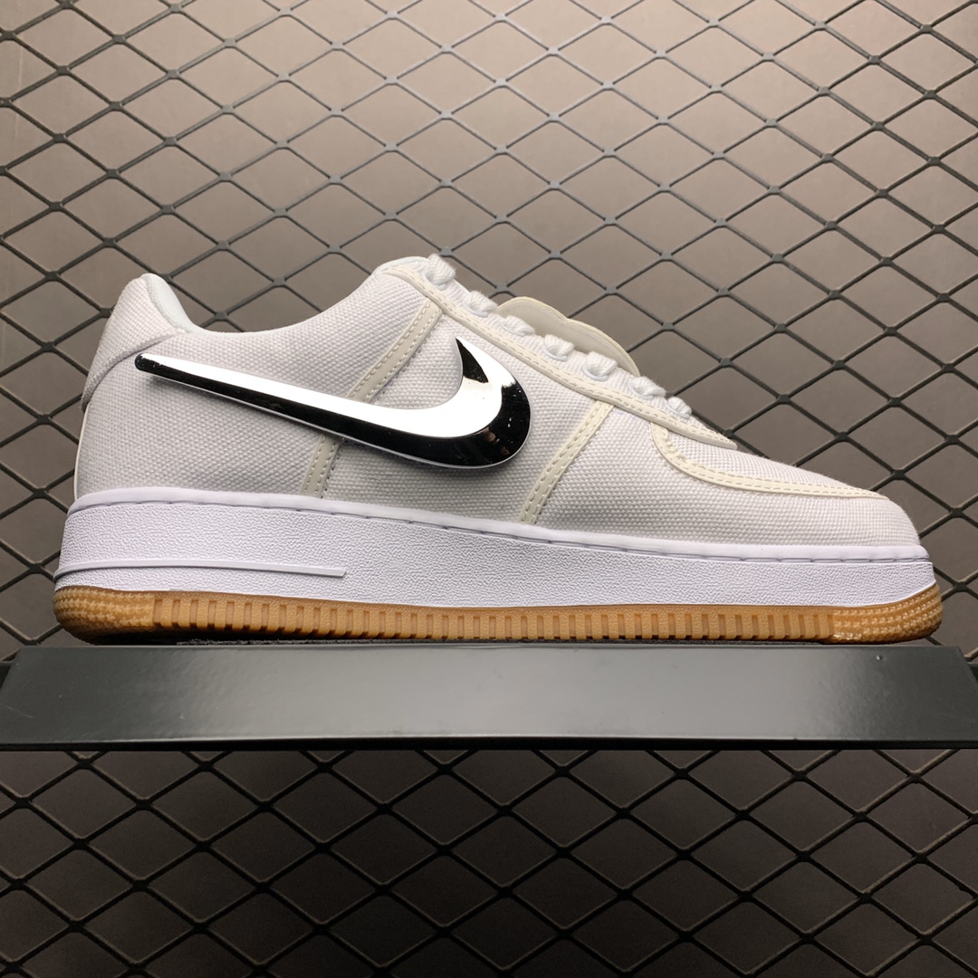 240 新版本 Travis Scott x Nike Air Force 1 AF1 AQ4211-100 TS超限量联名 空军一号低帮休闲运动板鞋