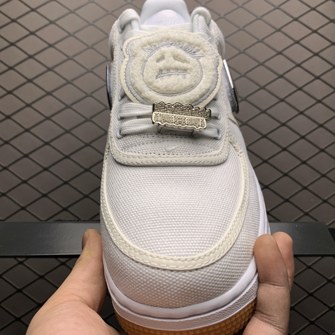 240 新版本 Travis Scott x Nike Air Force 1 AF1 AQ4211-100 TS超限量联名 空军一号低帮休闲运动板鞋