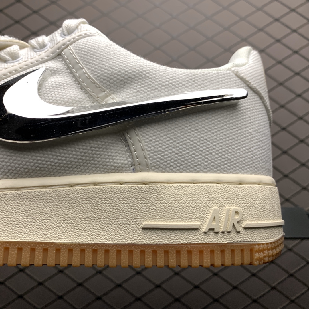 240 新版本 Travis Scott x Nike Air Force 1 AF1 AQ4211-101 TS超限量联名 空军一号低帮休闲运动板鞋
