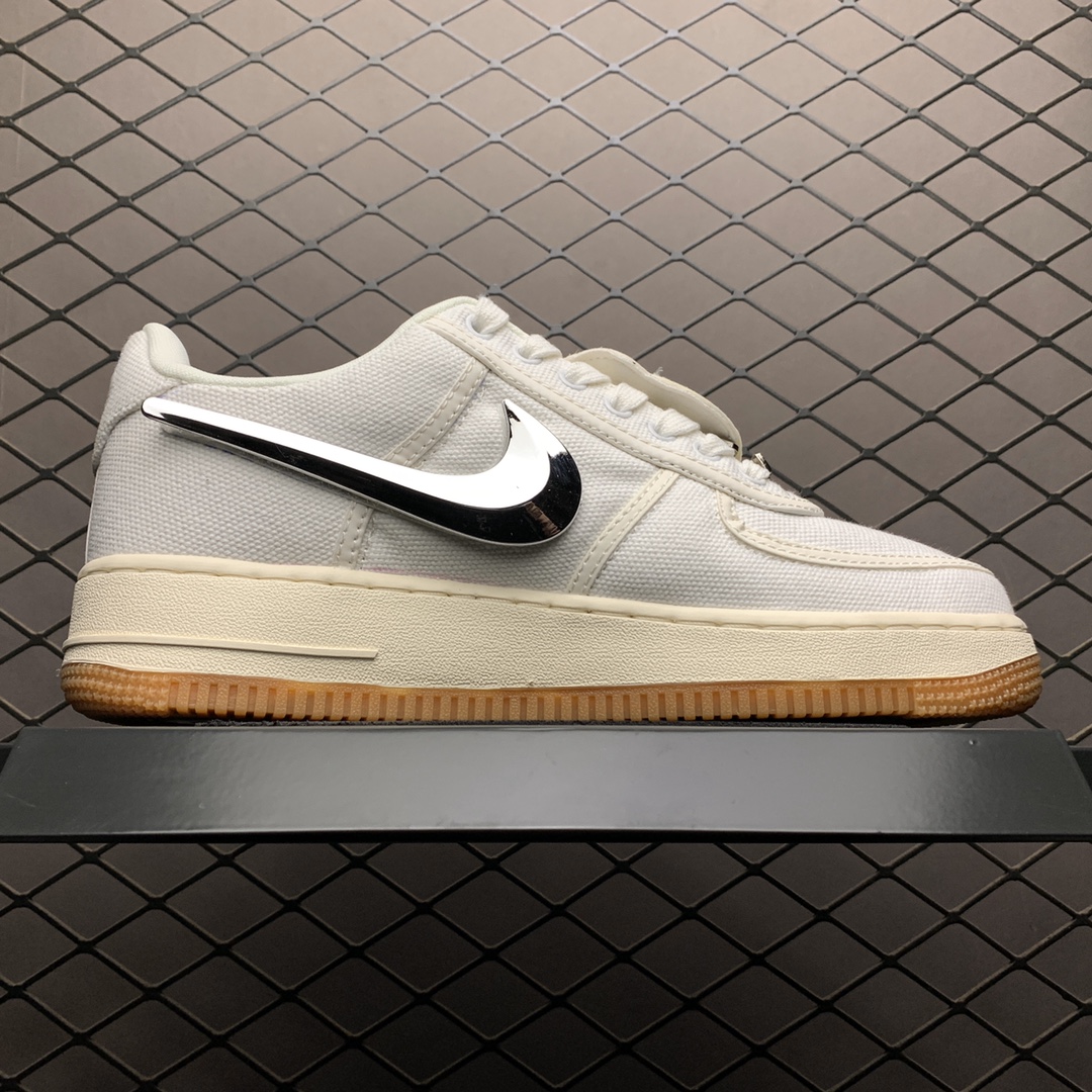 240 新版本 Travis Scott x Nike Air Force 1 AF1 AQ4211-101 TS超限量联名 空军一号低帮休闲运动板鞋