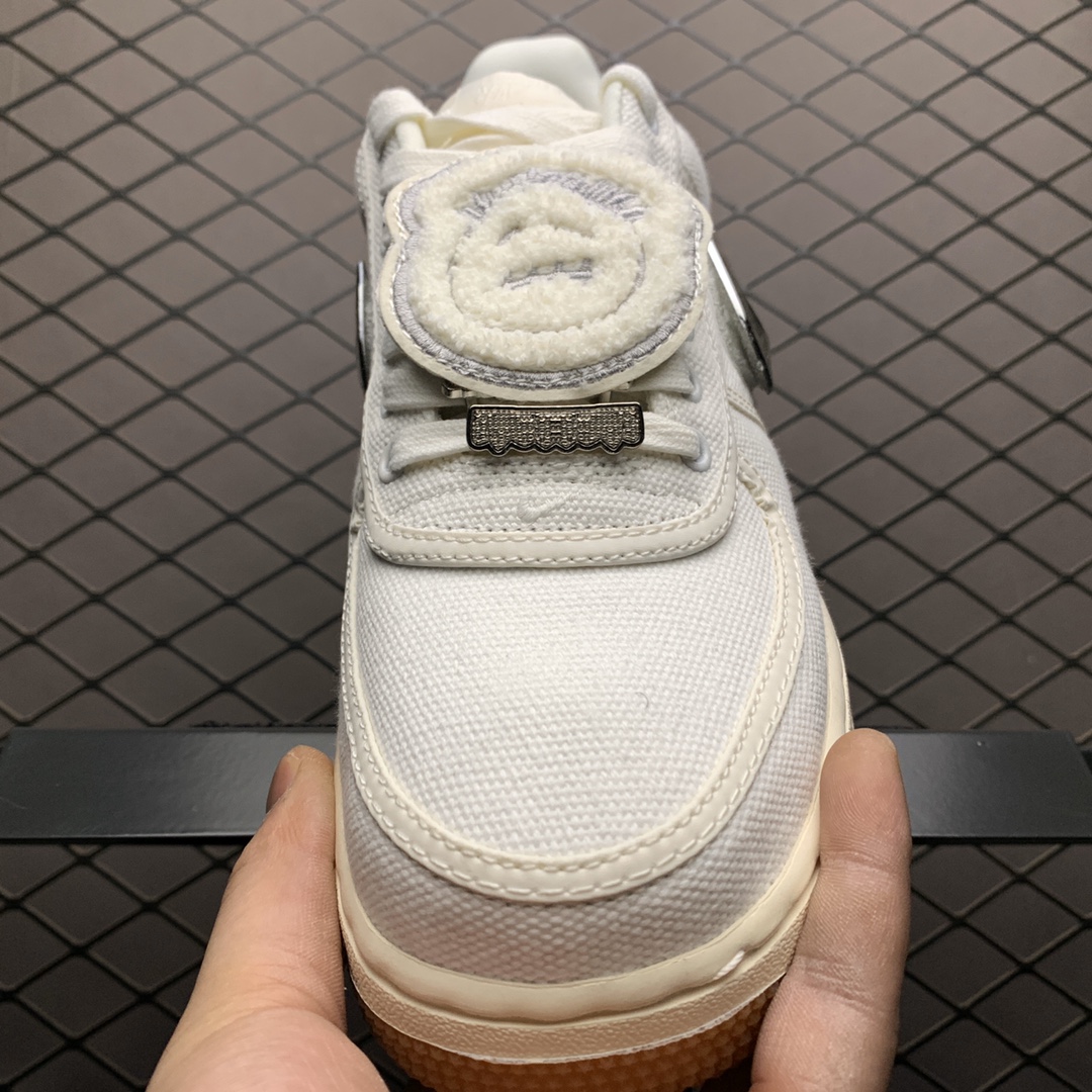 240 新版本 Travis Scott x Nike Air Force 1 AF1 AQ4211-101 TS超限量联名 空军一号低帮休闲运动板鞋