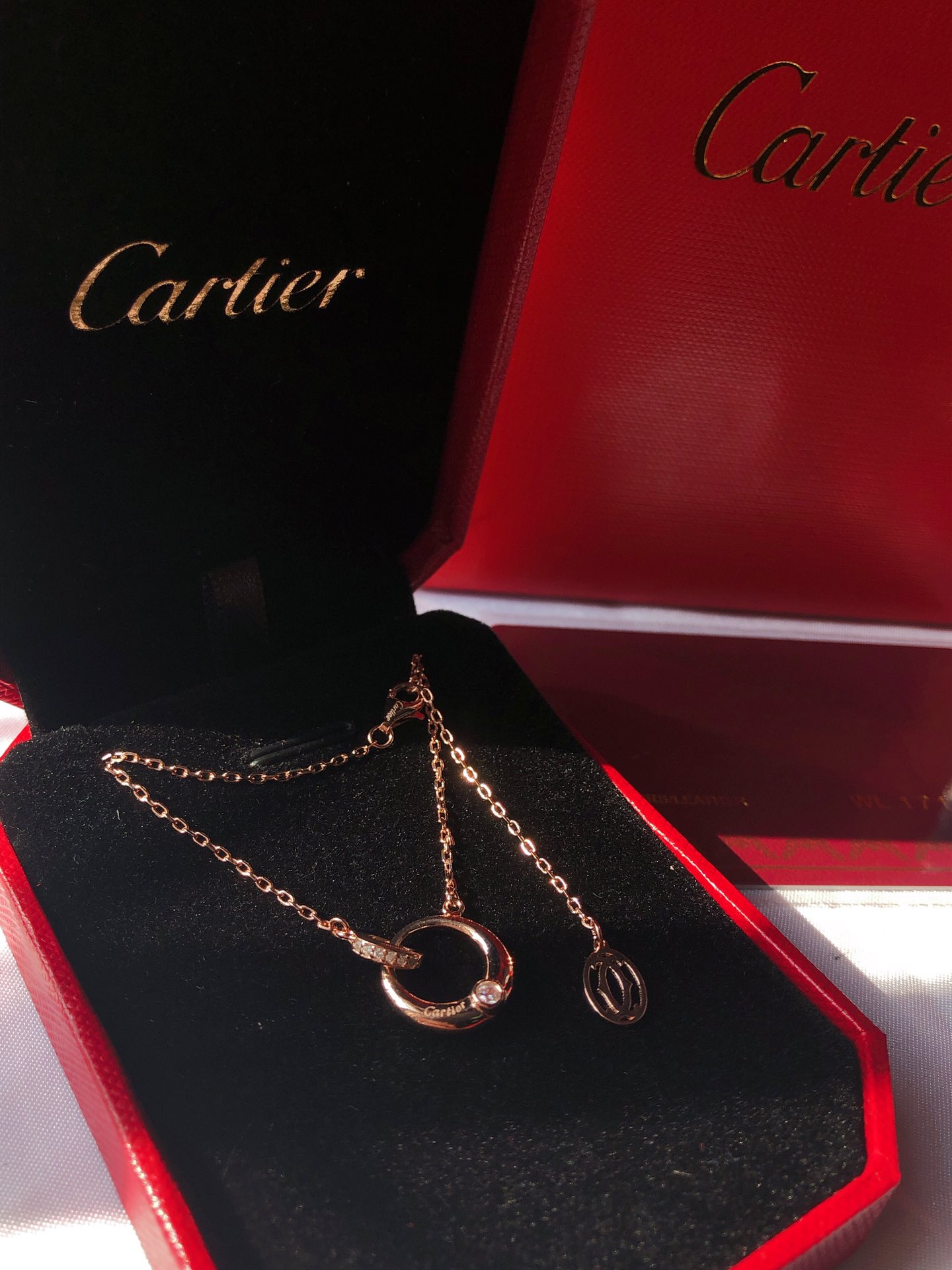 NO:102978,Kajia Classic Single and Double-Circle Necklace All details with logo Spot only Roe Gold, Cartier Necklace, Cartier, Necklace19860909卡家 经典单双圈项链 全部细节带logo 现货只有玫金,卡地亚项链,cartier,necklace,Jewelry