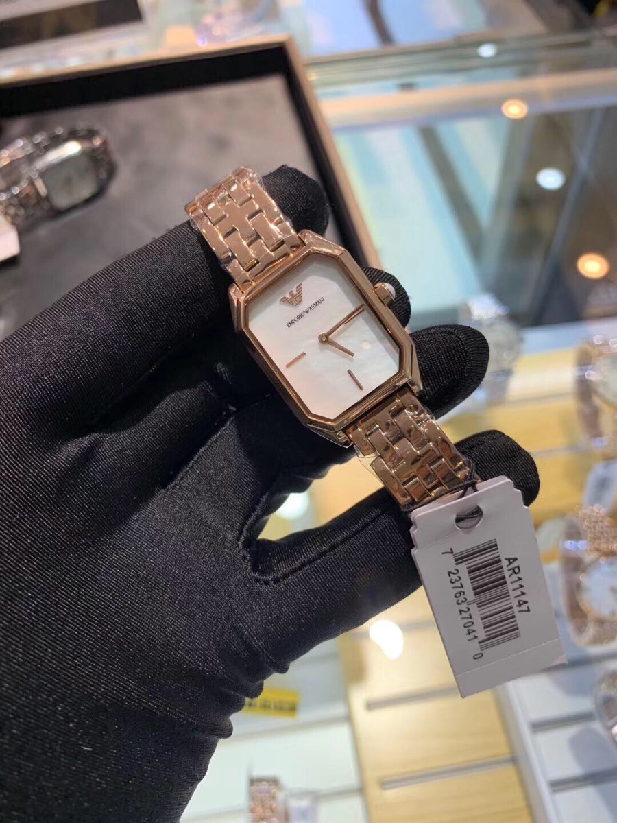 Modelo Armani de calidad de mostrador: AR11147, el último modelo en el sitio web oficial, esfera cuadrada pequeña de do…