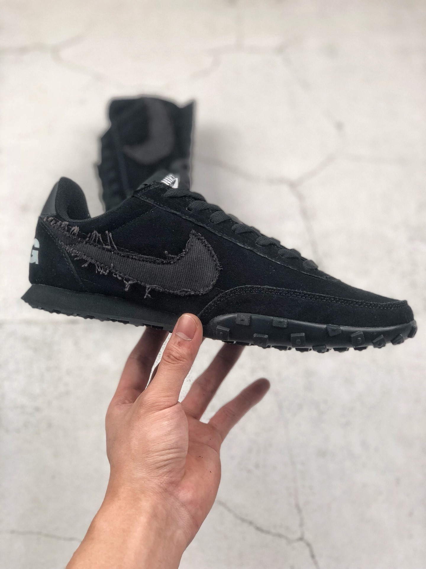 170 NIKE WAFFLE RACER 2 x CDG BLACK 麂皮小黑鞋 华夫饼干鞋底复古慢跑步鞋 CU9080-002