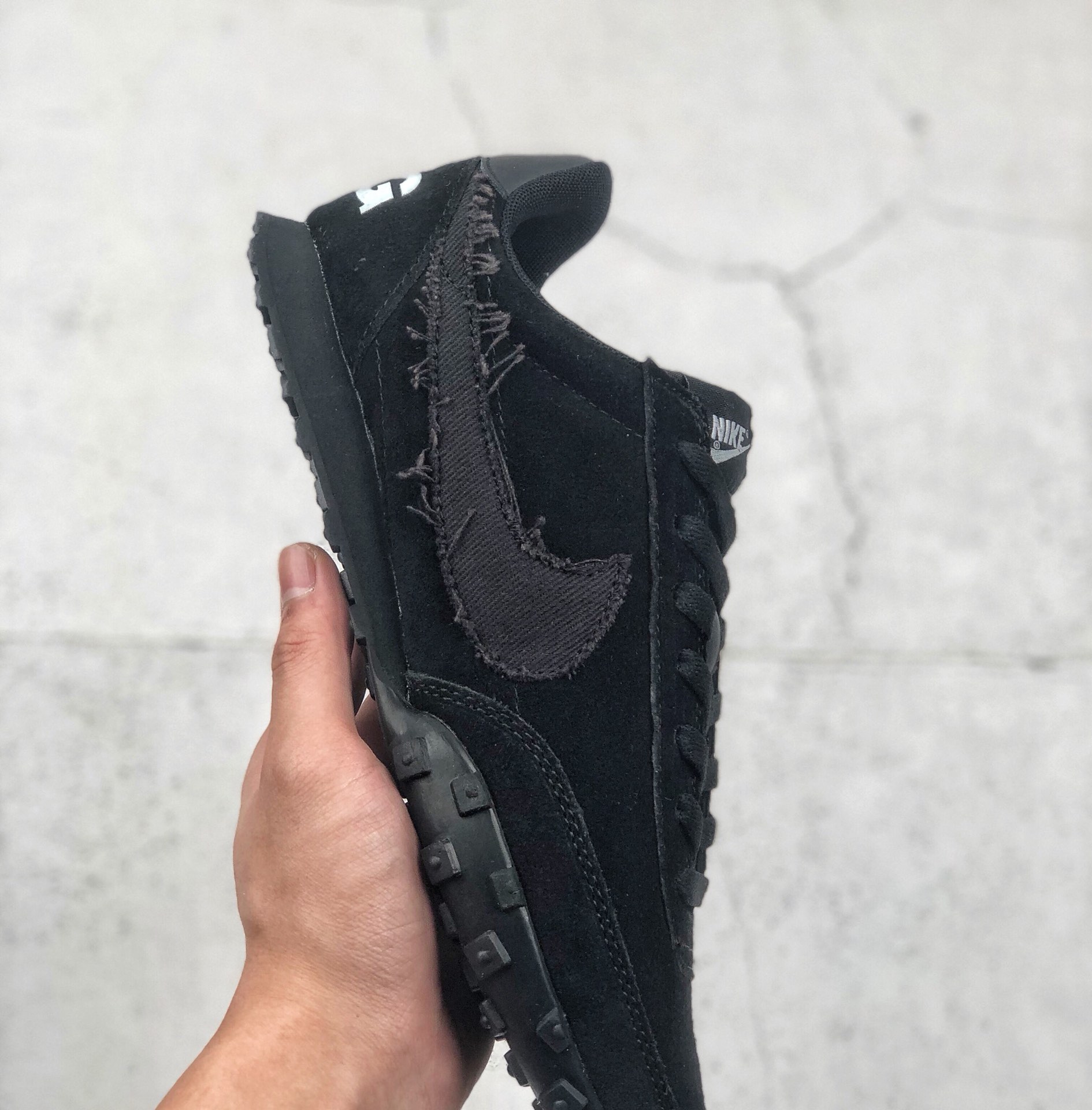 170 NIKE WAFFLE RACER 2 x CDG BLACK 麂皮小黑鞋 华夫饼干鞋底复古慢跑步鞋 CU9080-002