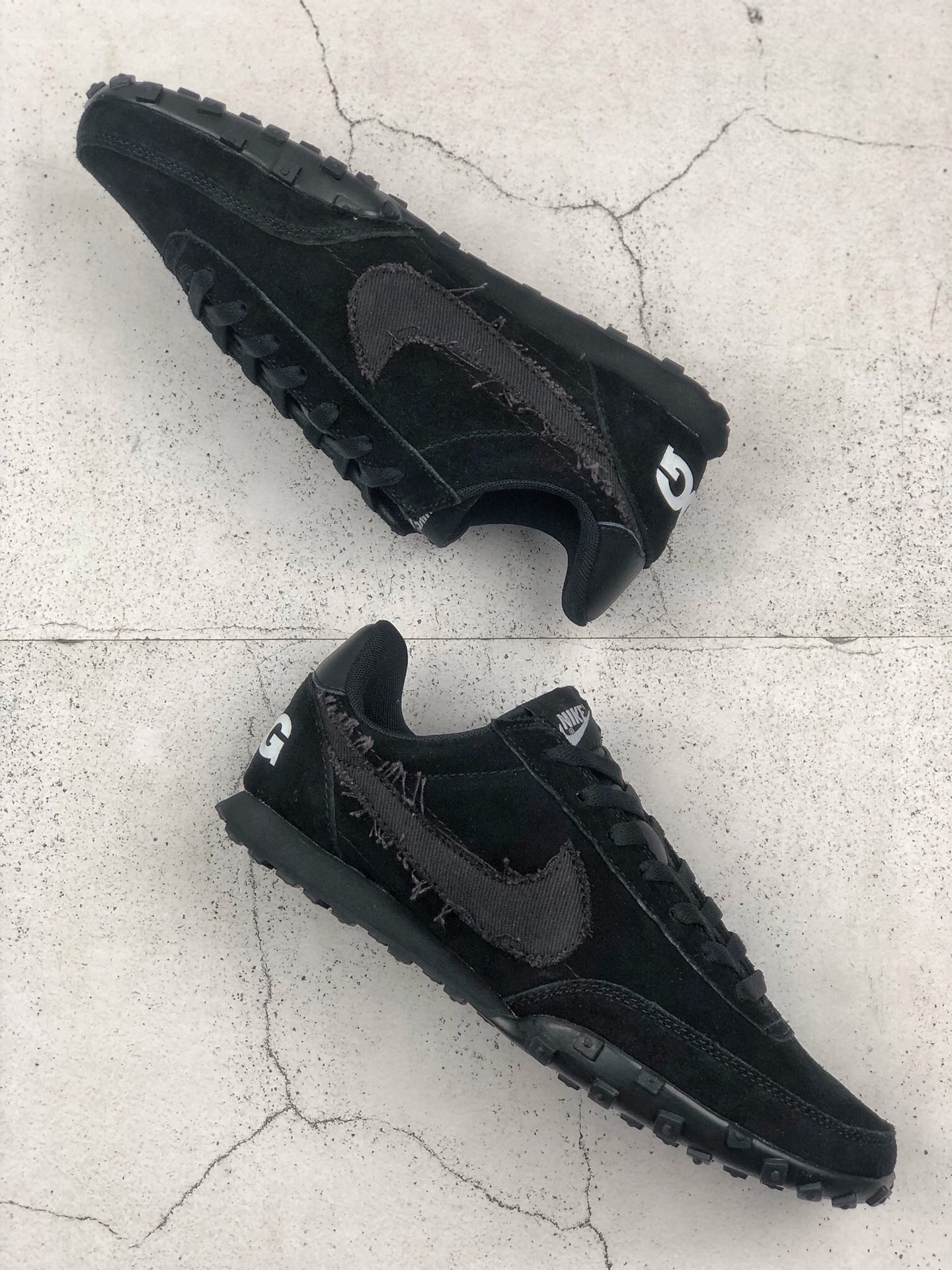 170 NIKE WAFFLE RACER 2 x CDG BLACK 麂皮小黑鞋 华夫饼干鞋底复古慢跑步鞋 CU9080-002