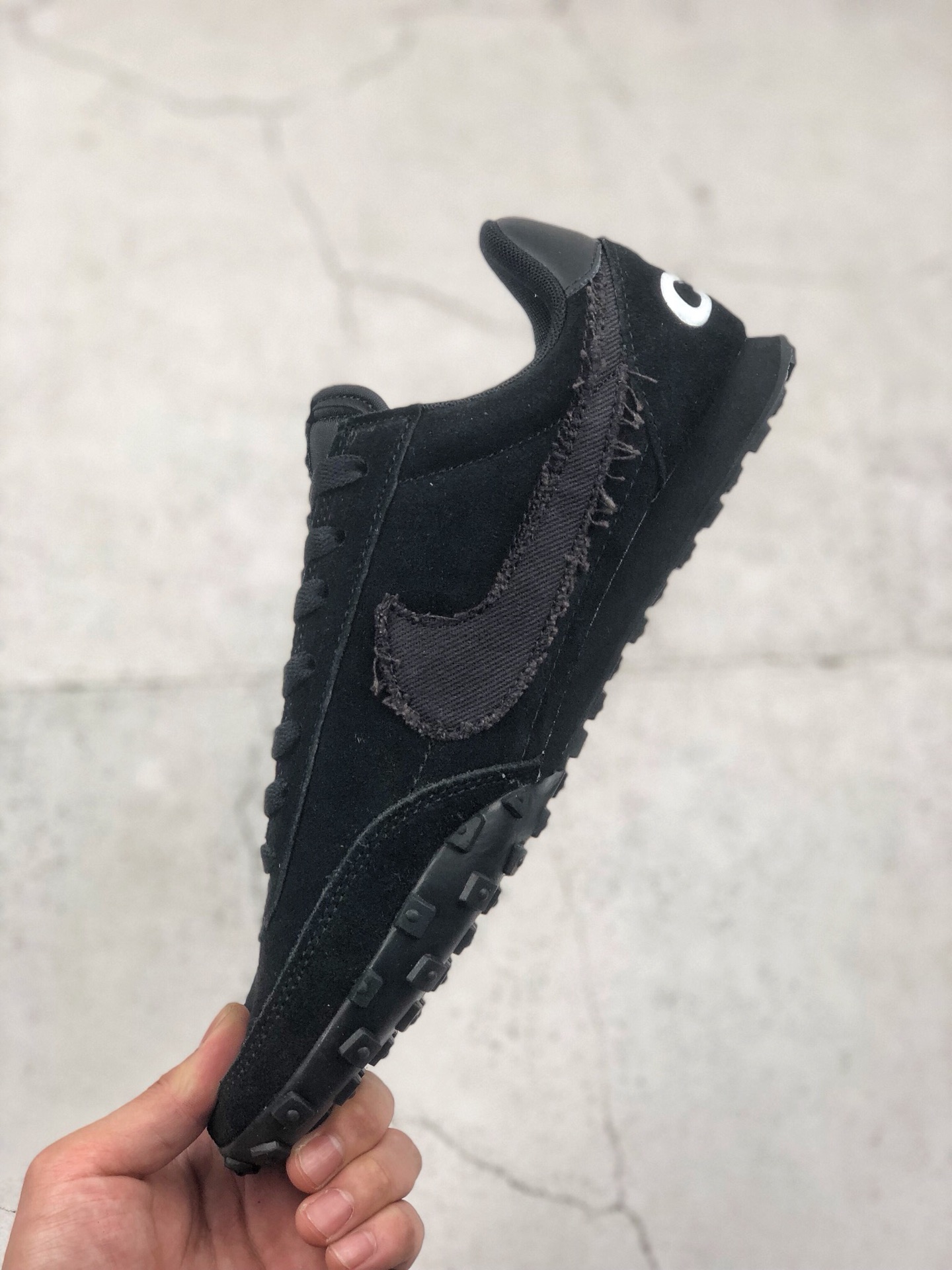 170 NIKE WAFFLE RACER 2 x CDG BLACK 麂皮小黑鞋 华夫饼干鞋底复古慢跑步鞋 CU9080-002
