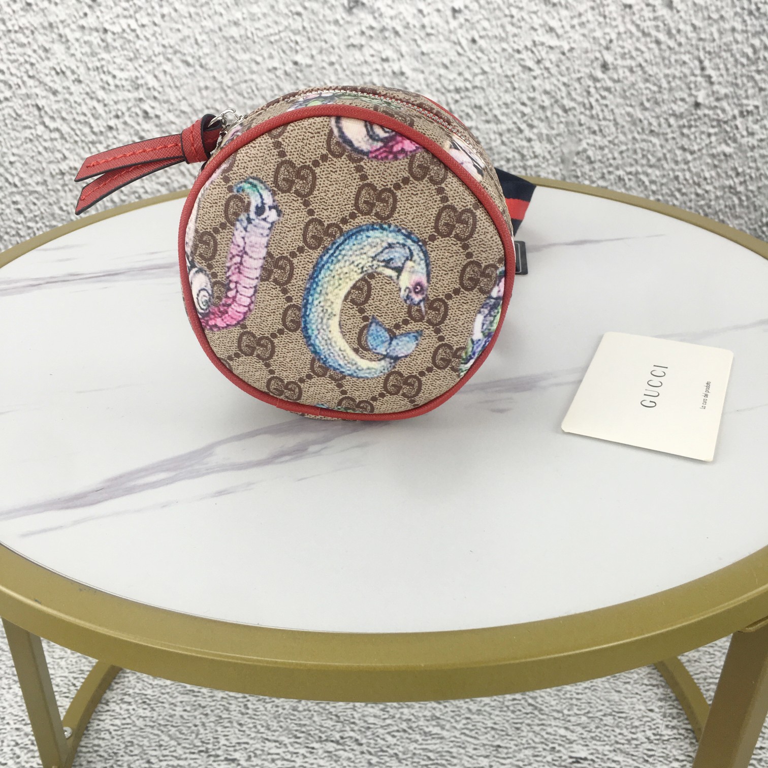 Nuevo bolso de cintura redondo con letras y animales. Tamaño: diámetro 13 cm, grosor 5 cm. Empaque: bolsa de polvo blan…
