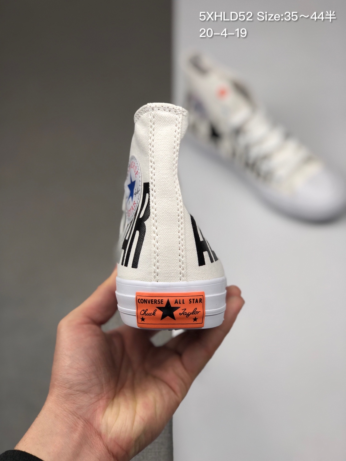 65 匡威经典，硫化系列Converse All Star 日本100周年限定字母黑白高帮帆布鞋