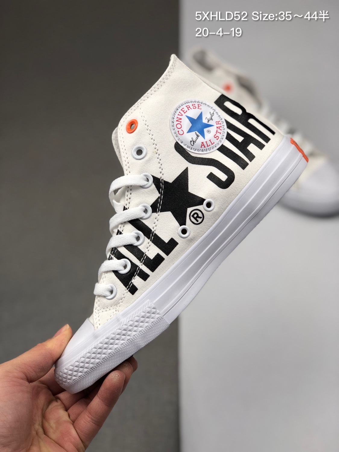 65 匡威经典，硫化系列Converse All Star 日本100周年限定字母黑白高帮帆布鞋