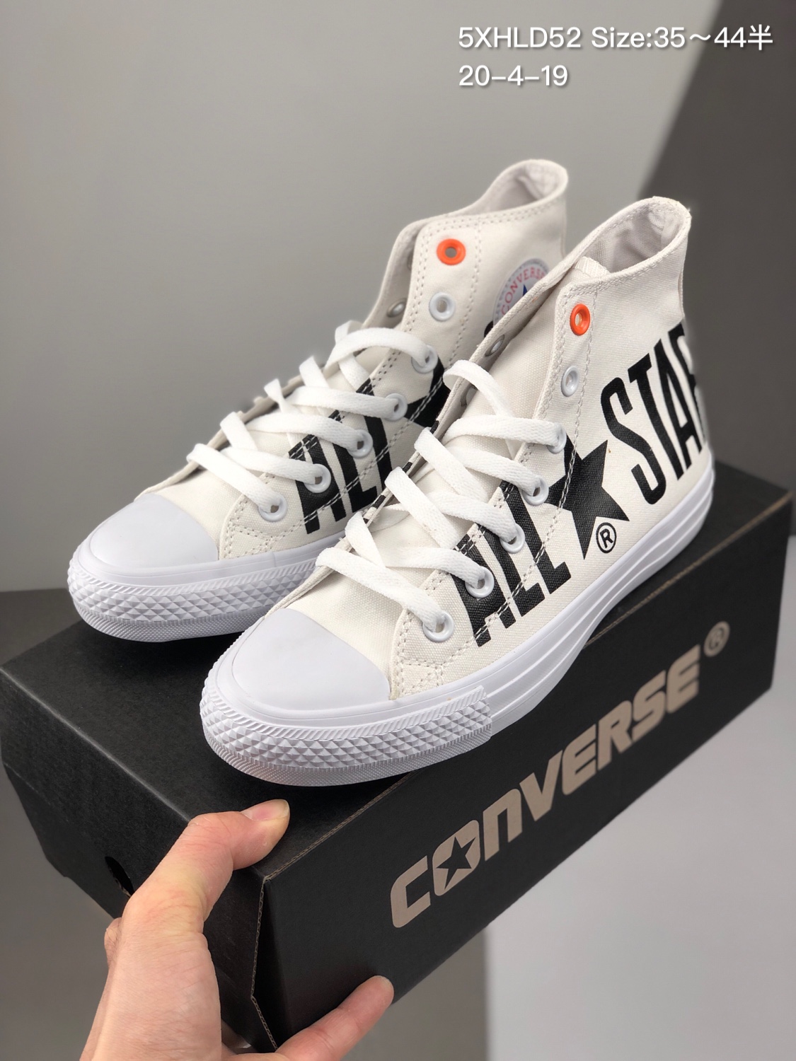 65 匡威经典，硫化系列Converse All Star 日本100周年限定字母黑白高帮帆布鞋