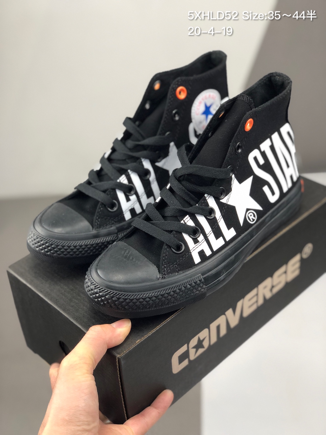 集合  65 匡威经典，硫化系列Converse All Star 日本100周年限定字母黑白高帮帆布鞋