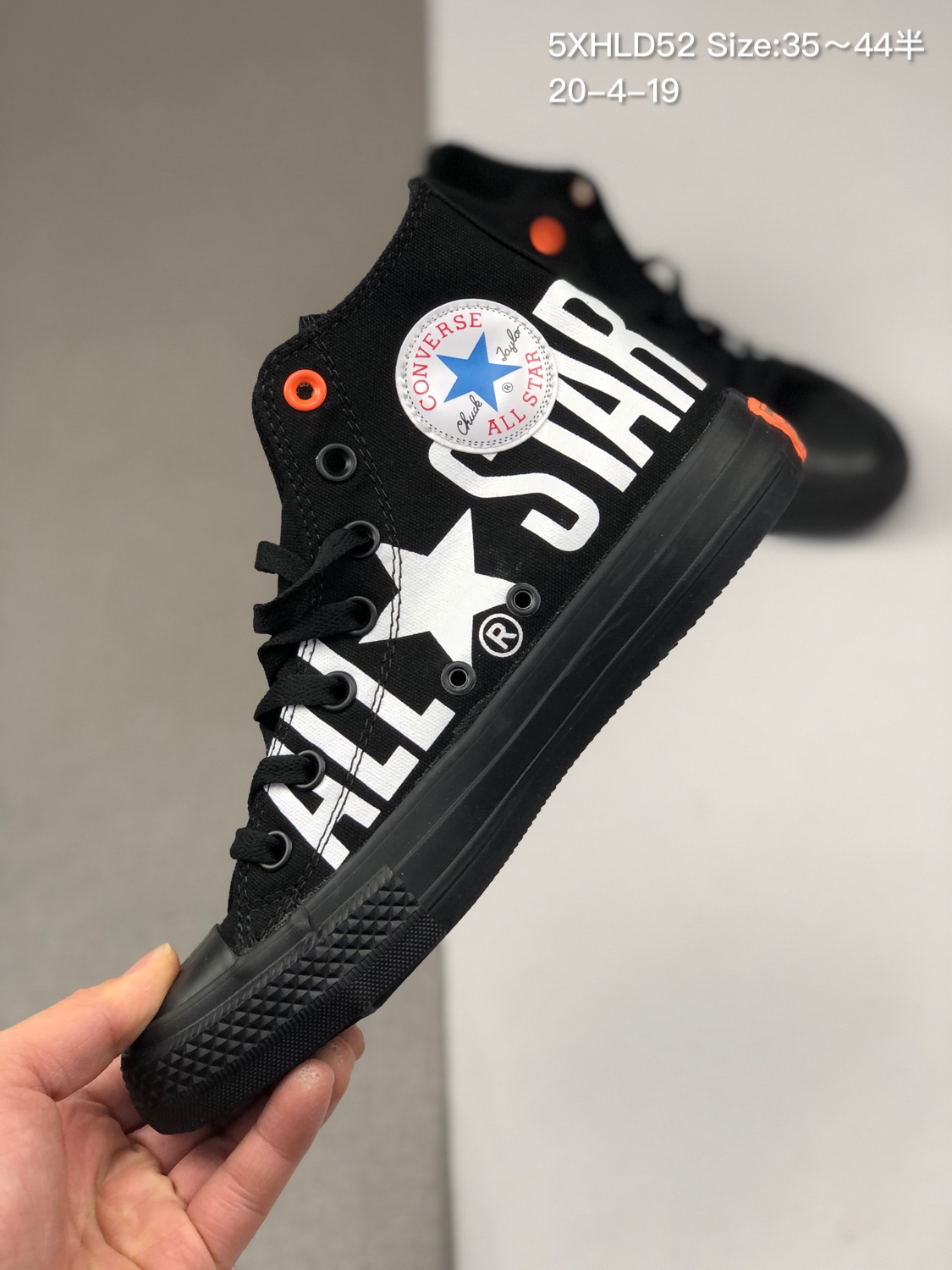 集合  65 匡威经典，硫化系列Converse All Star 日本100周年限定字母黑白高帮帆布鞋