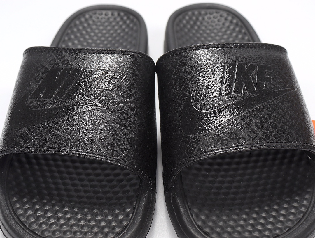 70 Nike Benassi JDI LTD 耐克一字拖 343880-001 全黑 Just do it GD权志龙同款夏季沙滩软底凉拖