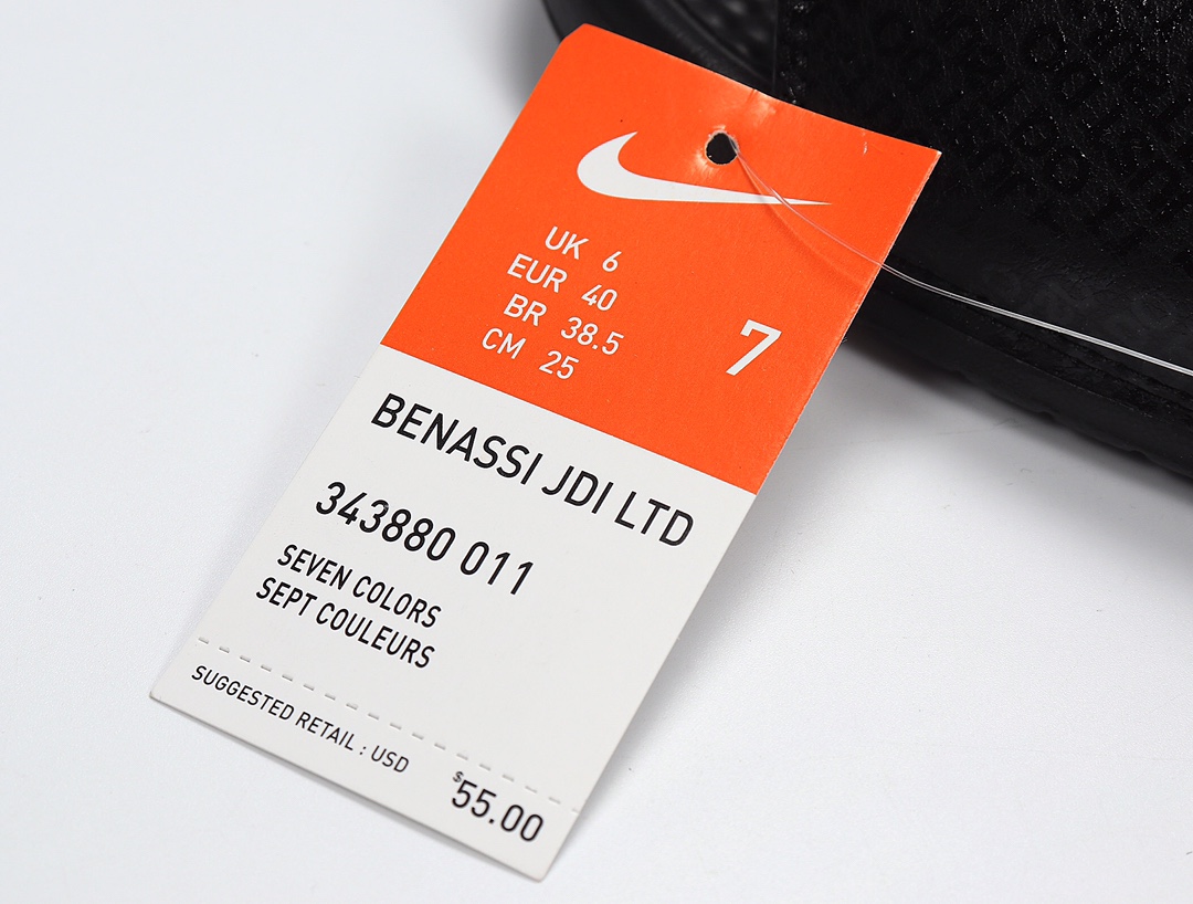 70 Nike Benassi JDI LTD 耐克一字拖 343880-001 全黑 Just do it GD权志龙同款夏季沙滩软底凉拖