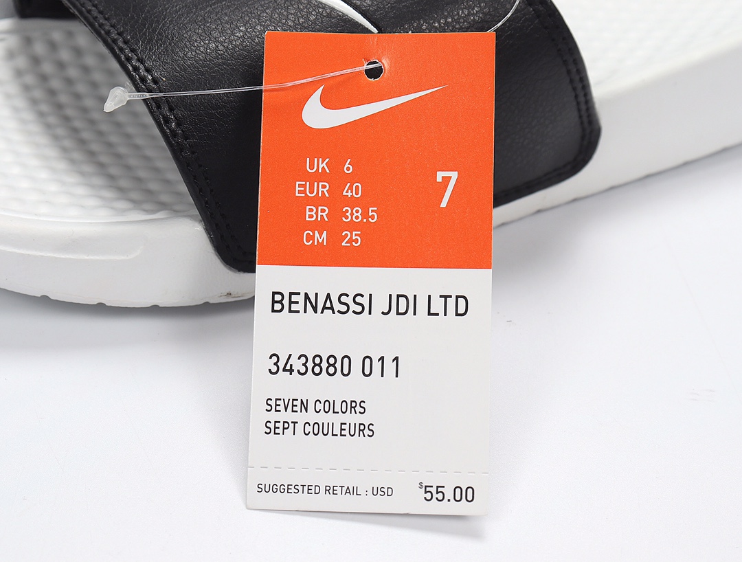 70 Nike Benassi JDI LTD 耐克一字拖 343880-011 黑白鸳鸯 GD权志龙同款夏季沙滩软底凉拖