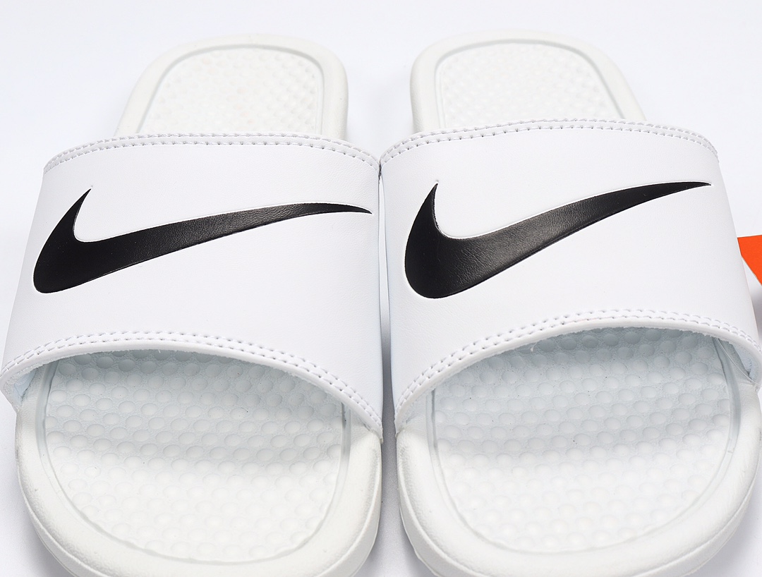 70 Nike Benassi JDI LTD 耐克一字拖 343880-090 白黑勾 GD权志龙同款夏季沙滩软底凉拖