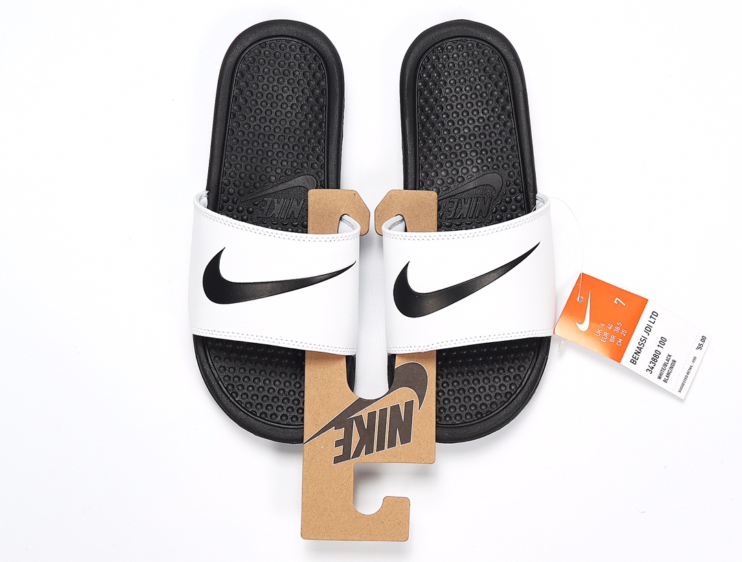 70 Nike Benassi JDI LTD 耐克一字拖 343880-100 黑白 GD权志龙同款夏季沙滩软底凉拖