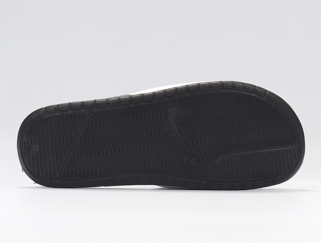 70 Nike Benassi JDI LTD 耐克一字拖 343880-100 黑底白面黑勾 GD权志龙同款夏季沙滩软底凉拖