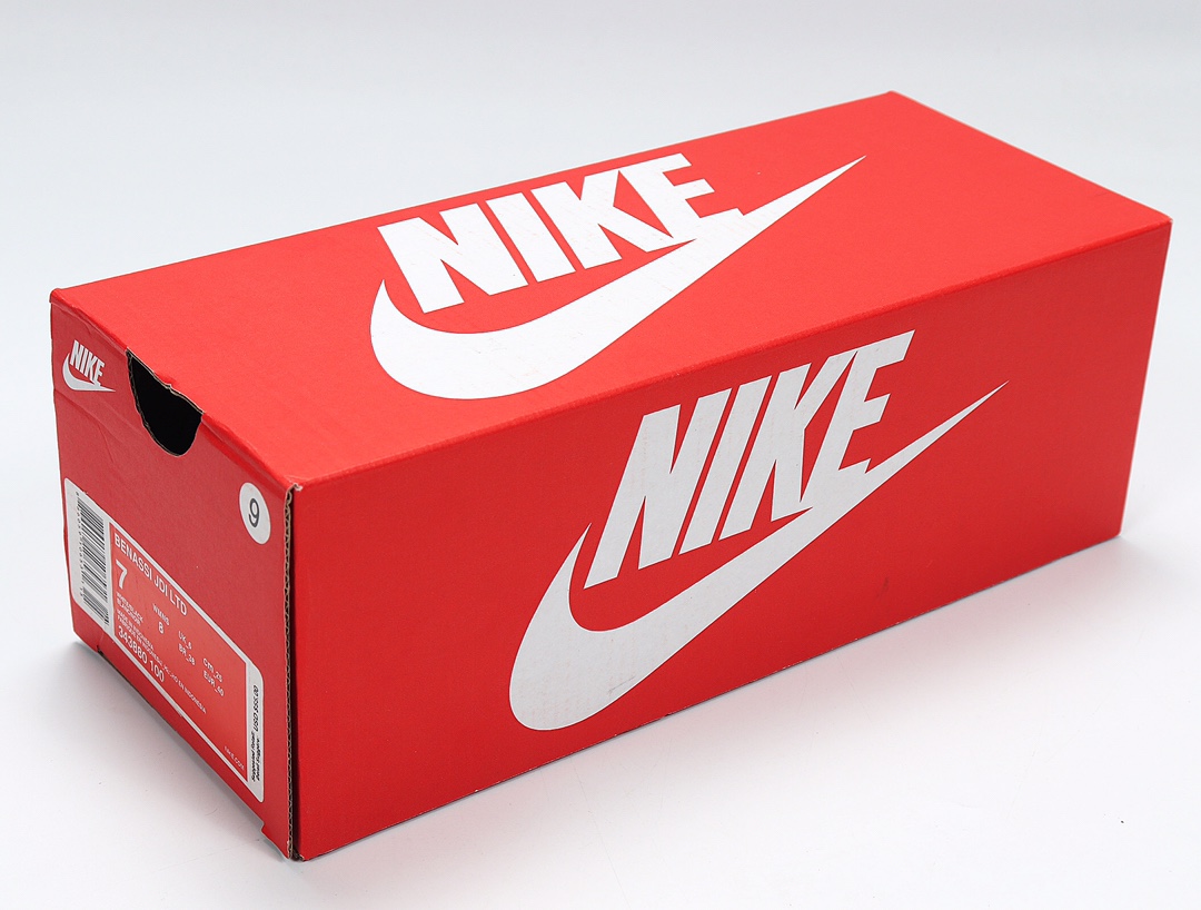 70 Nike Benassi JDI LTD 耐克一字拖 343880-100 黑底白面黑勾 GD权志龙同款夏季沙滩软底凉拖