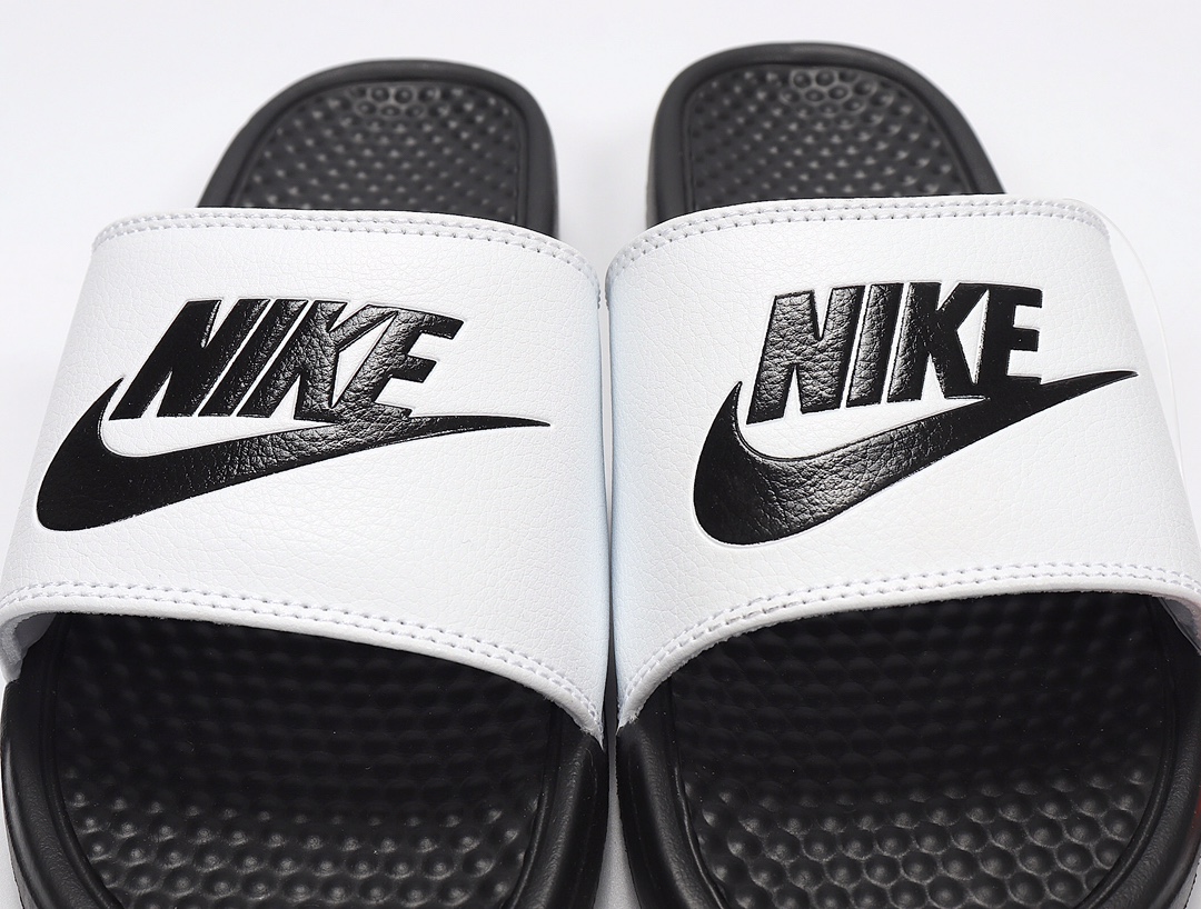 70 Nike Benassi JDI LTD 耐克一字拖 343880-100 黑底白面黑勾 GD权志龙同款夏季沙滩软底凉拖