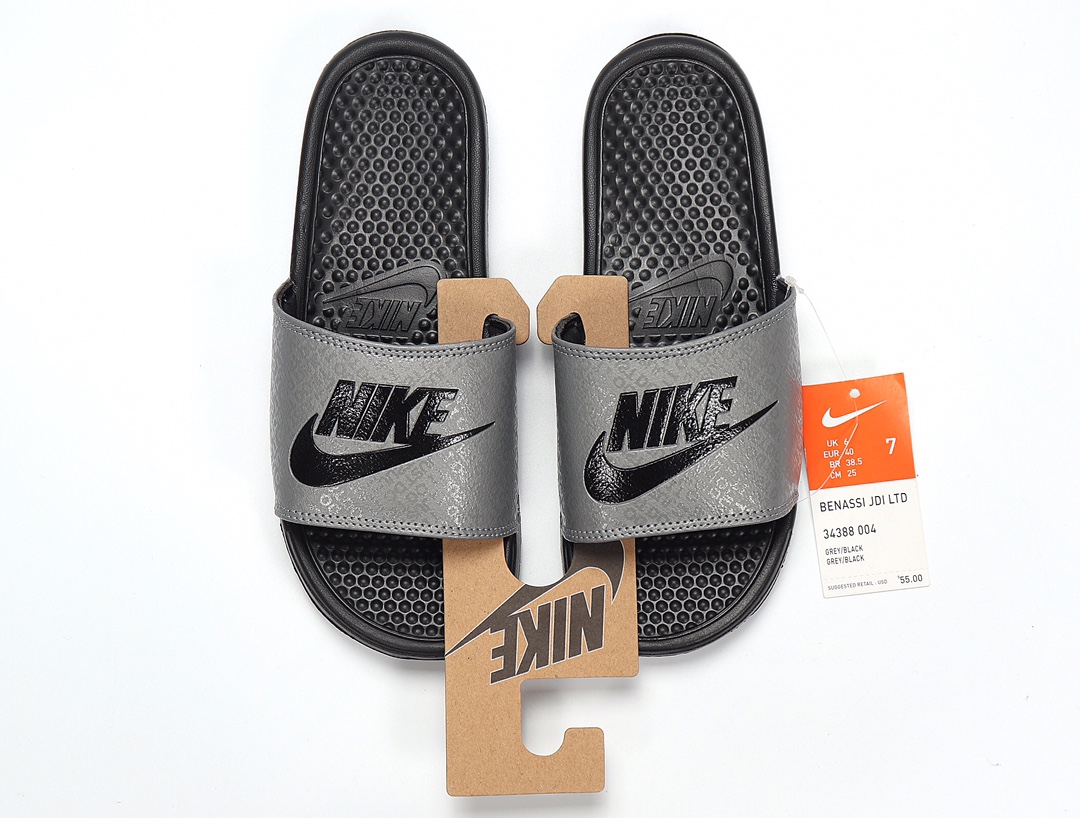70 Nike Benassi JDI LTD 耐克一字拖 AQ8614-001 黑灰 Just do it GD权志龙同款夏季沙滩软底凉拖