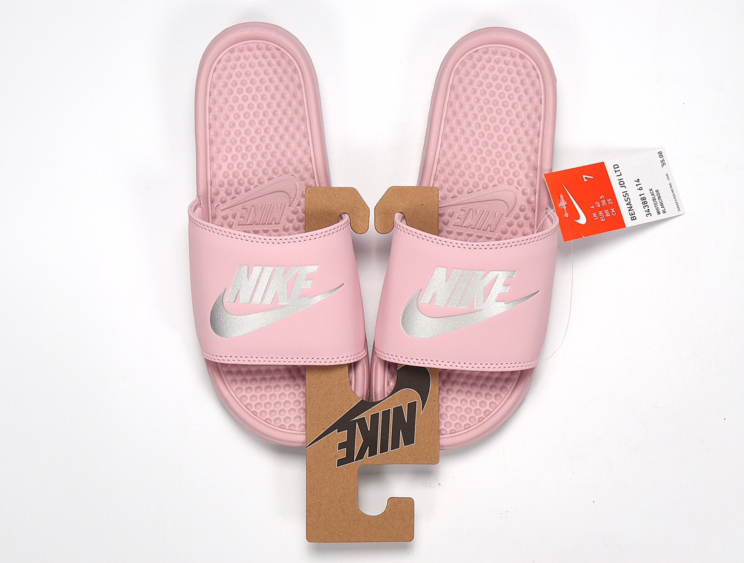 70 Nike Benassi JDI LTD 耐克一字拖 343881-614 全粉 GD权志龙同款夏季沙滩软底凉拖