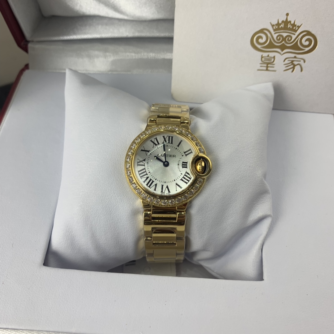 Cartier 皇家 卡地亚蓝气球系列黄金镶钻女款腕表