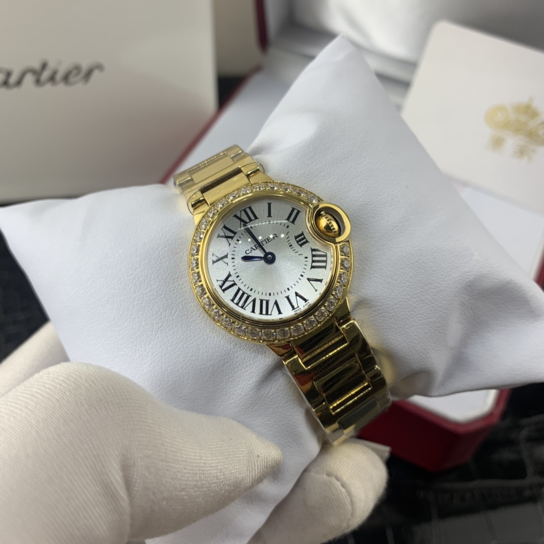 Cartier 皇家 卡地亚蓝气球系列黄金镶钻女款腕表