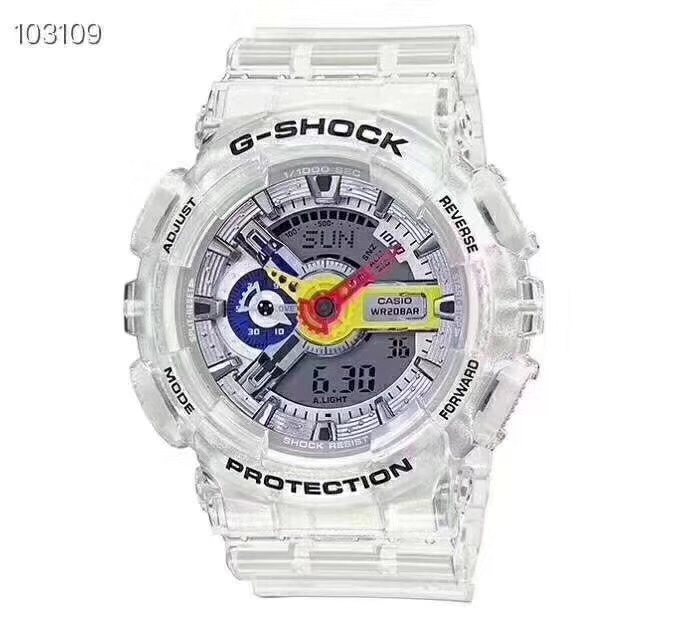 E0   Casio 卡西欧 g-shockxA$AP Ferg联名款GA-110FRG-7A透明CASIO冰川手表男