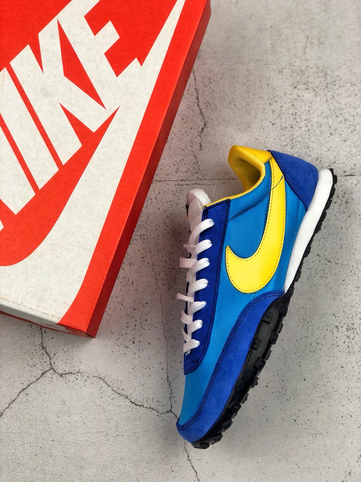 170 NIKE WAFFLE RACER 2 经典蓝黄 华夫饼干鞋底复古慢跑步鞋 CU9080-002 公司级做工