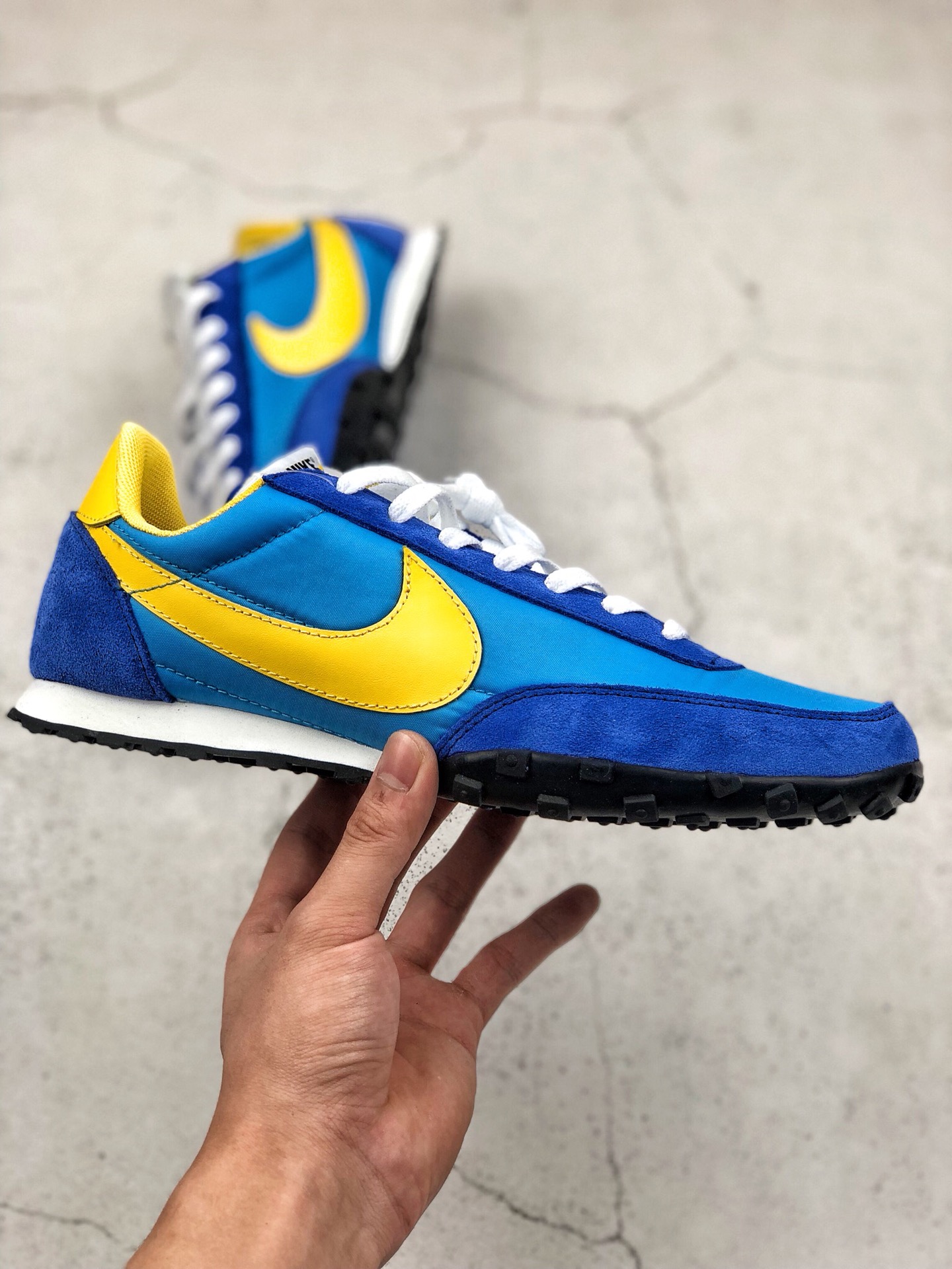 170 NIKE WAFFLE RACER 2 经典蓝黄 华夫饼干鞋底复古慢跑步鞋 CU9080-002 公司级做工