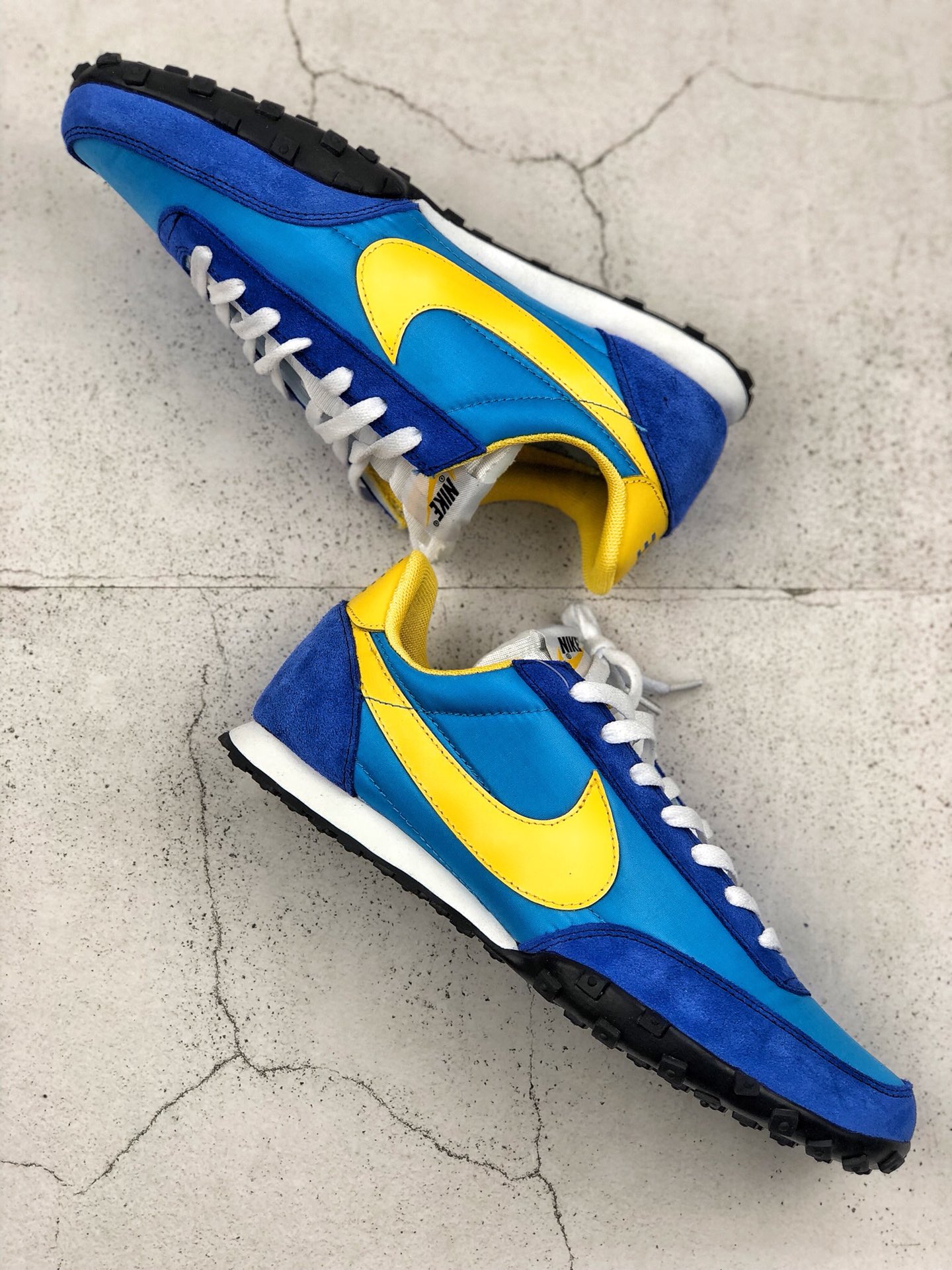 170 NIKE WAFFLE RACER 2 经典蓝黄 华夫饼干鞋底复古慢跑步鞋 CU9080-002 公司级做工
