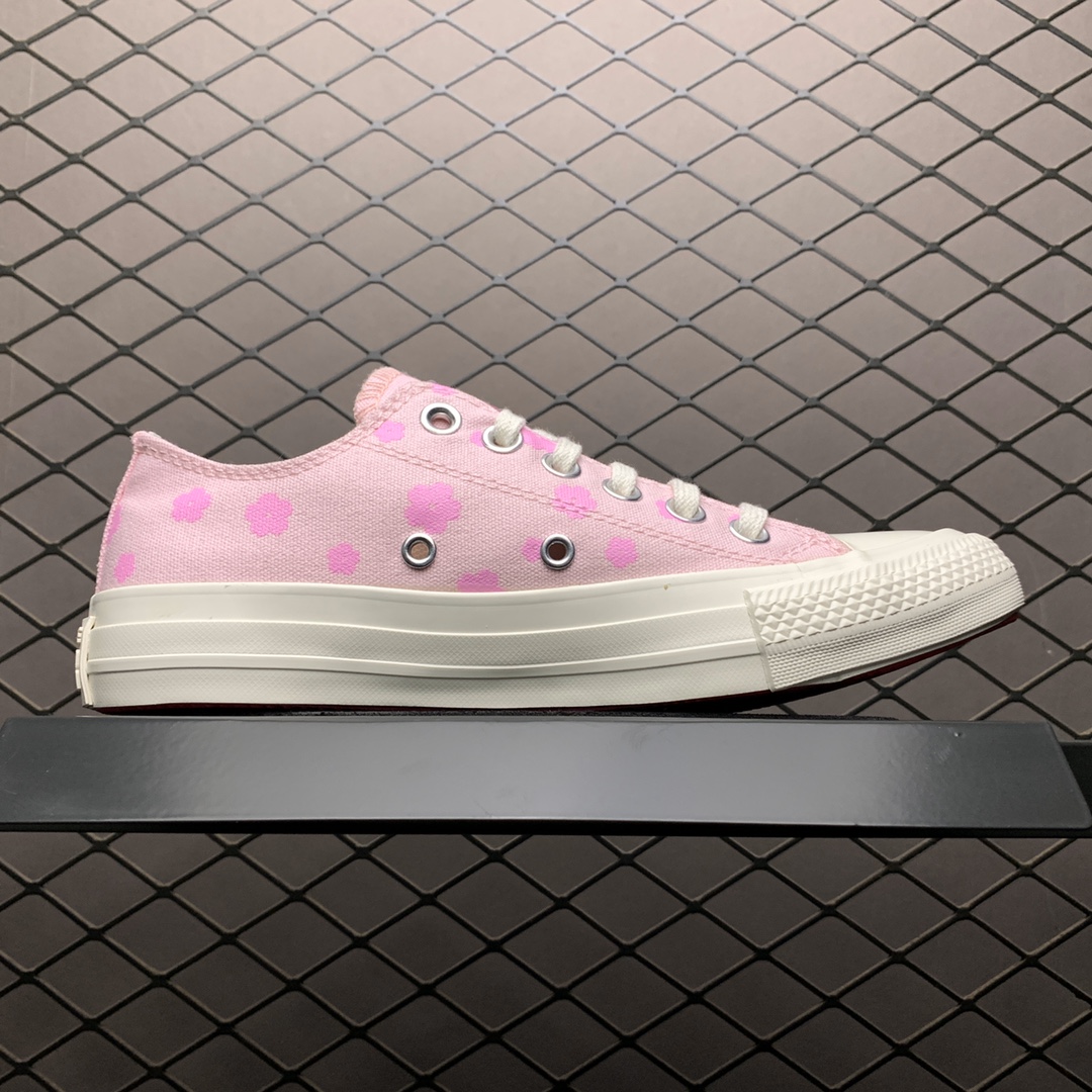 150 Converse 匡威 All-star Lift OX白粉 花小 女子低帮帆布休闲鞋