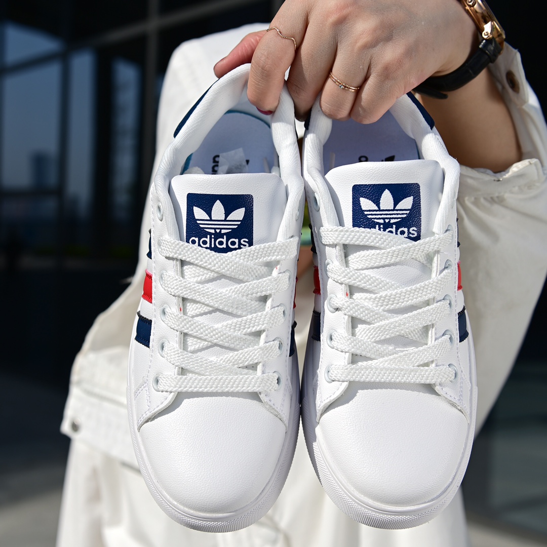 110 Adidas 阿迪达斯 休闲皮面 耐磨防滑减震 男子休闲百搭板鞋