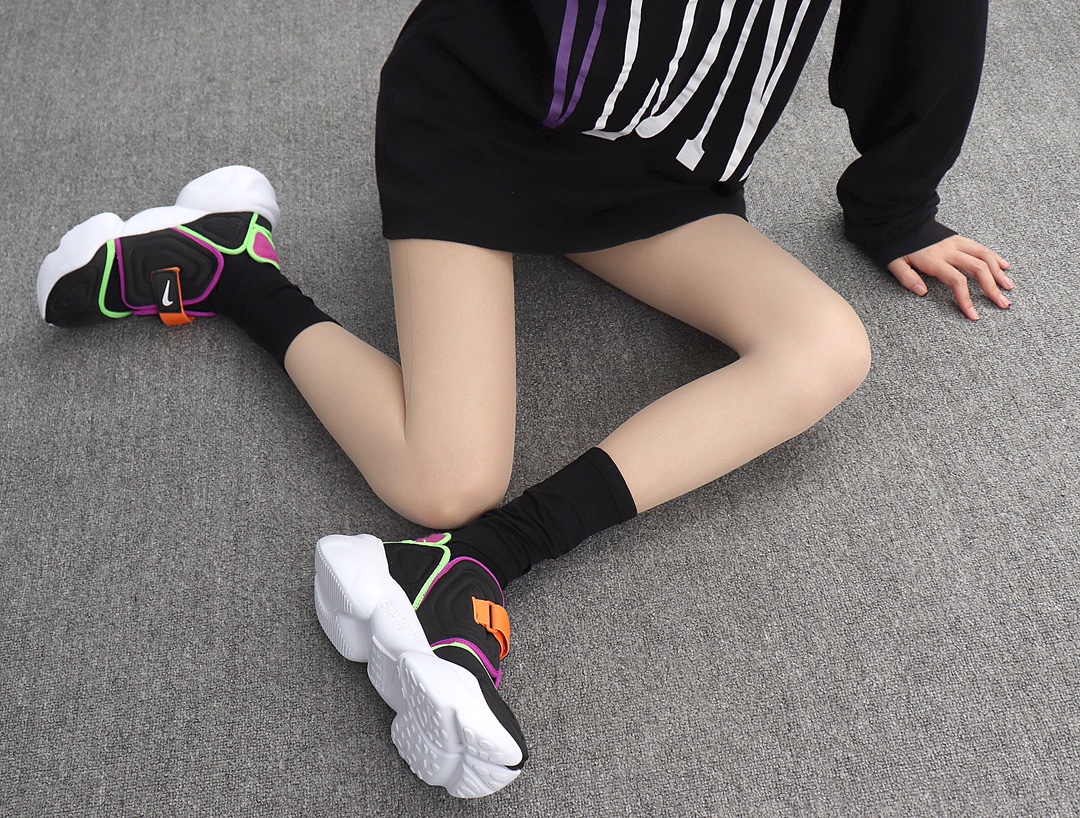 240 Nike Air Rift 复古忍者分趾老爹鞋 BQ4797-001 黑紫绿