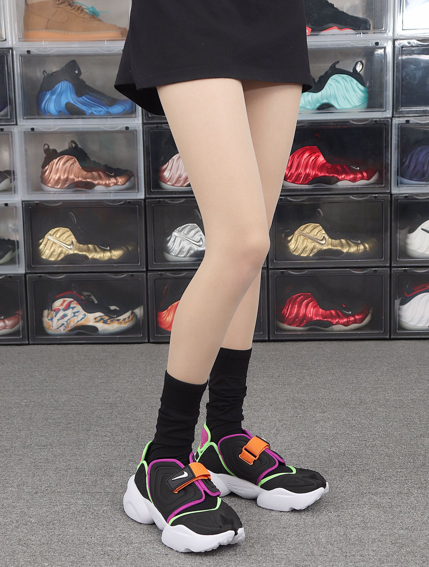 240 Nike Air Rift 复古忍者分趾老爹鞋 BQ4797-001 黑紫绿