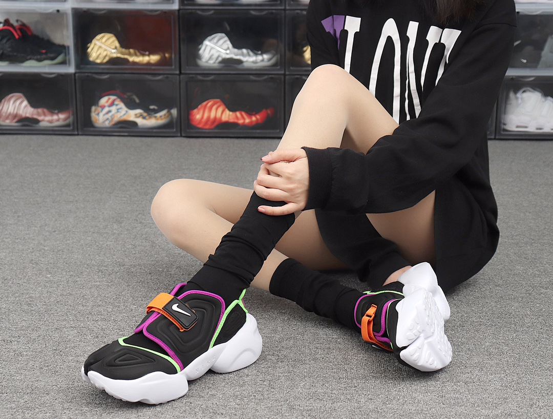 240 Nike Air Rift 复古忍者分趾老爹鞋 BQ4797-001 黑紫绿
