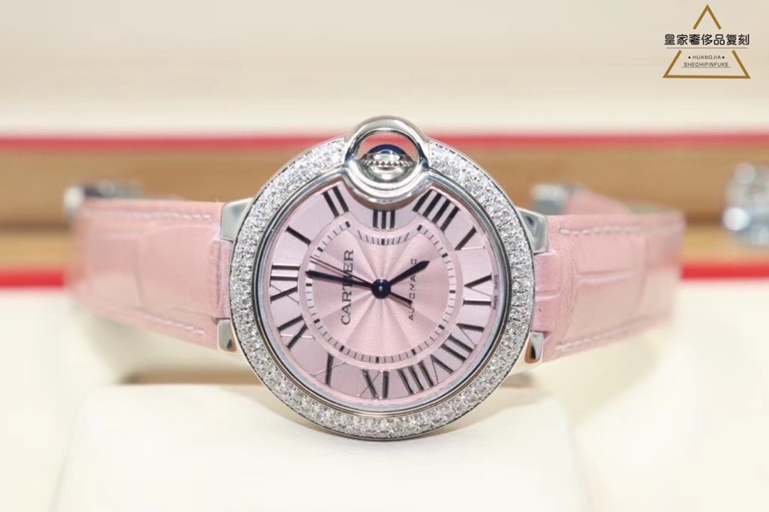 Cartier 卡地亚蓝气球系列33尺寸粉红色女款腕表