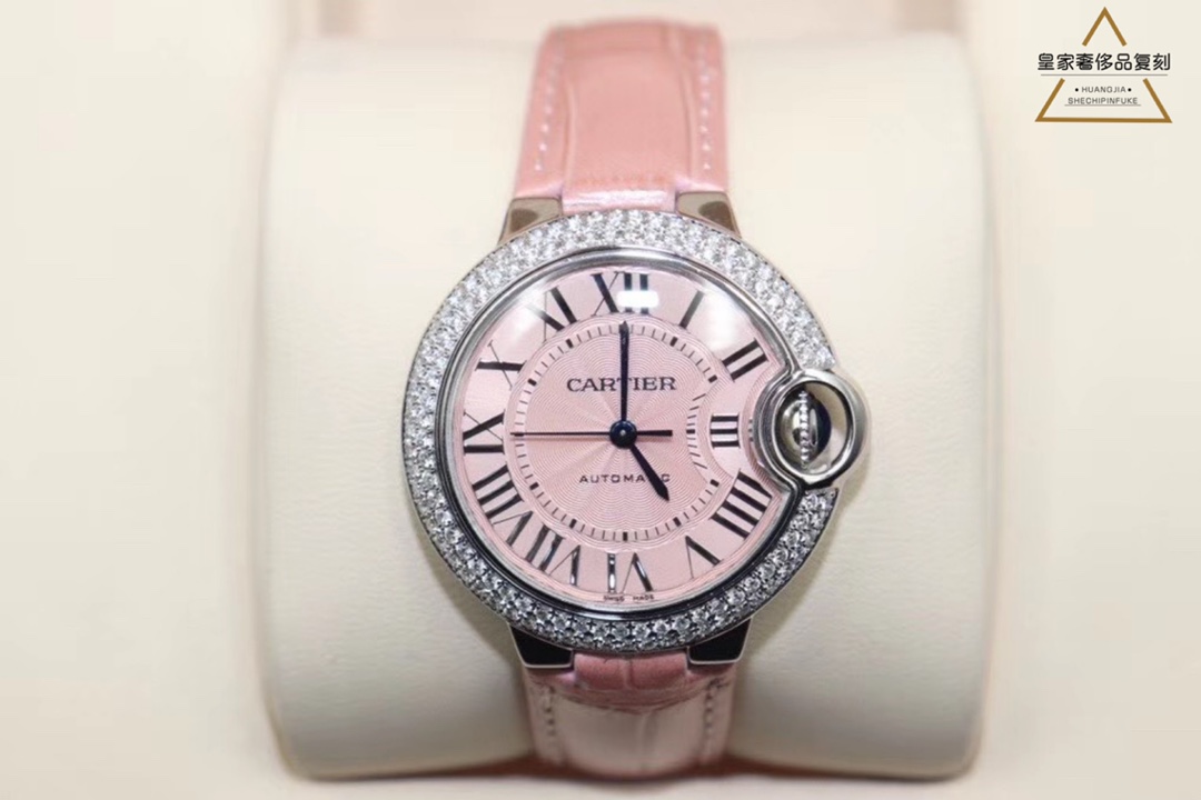 Cartier 卡地亚蓝气球系列33尺寸粉红色女款腕表