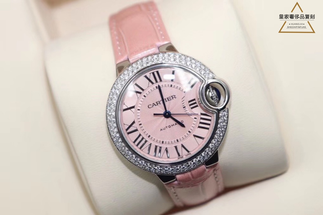 Cartier 卡地亚蓝气球系列33尺寸粉红色女款腕表