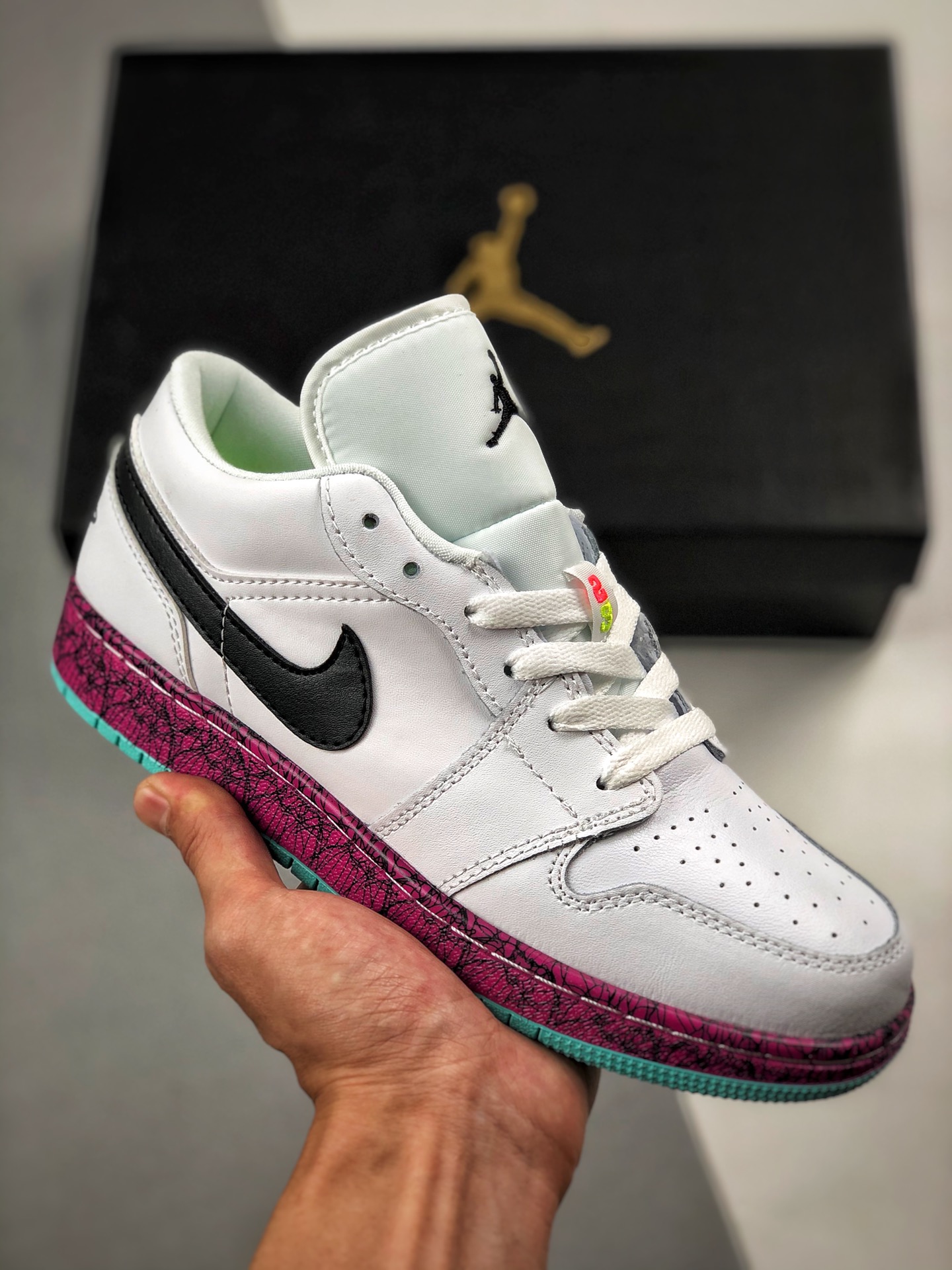 Soporte contra reembolso Air Jordan 1 Low Púrpura/Rojo Yin Yang Zapatos originales de la empresa comprados y re-desarro…